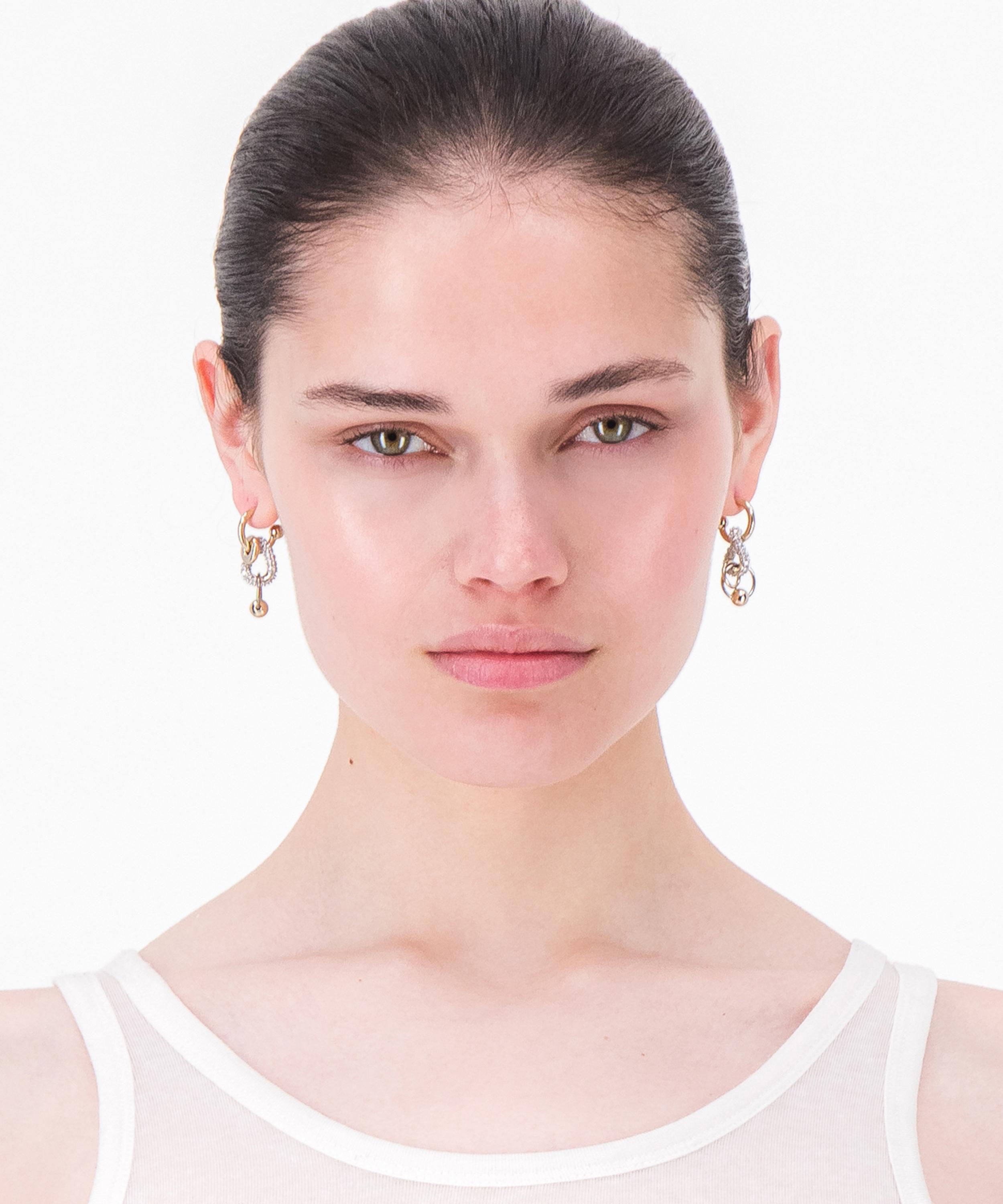 Justine Clenquet - Mixed Metal Lexie Drop Hoop Earrings image number 1