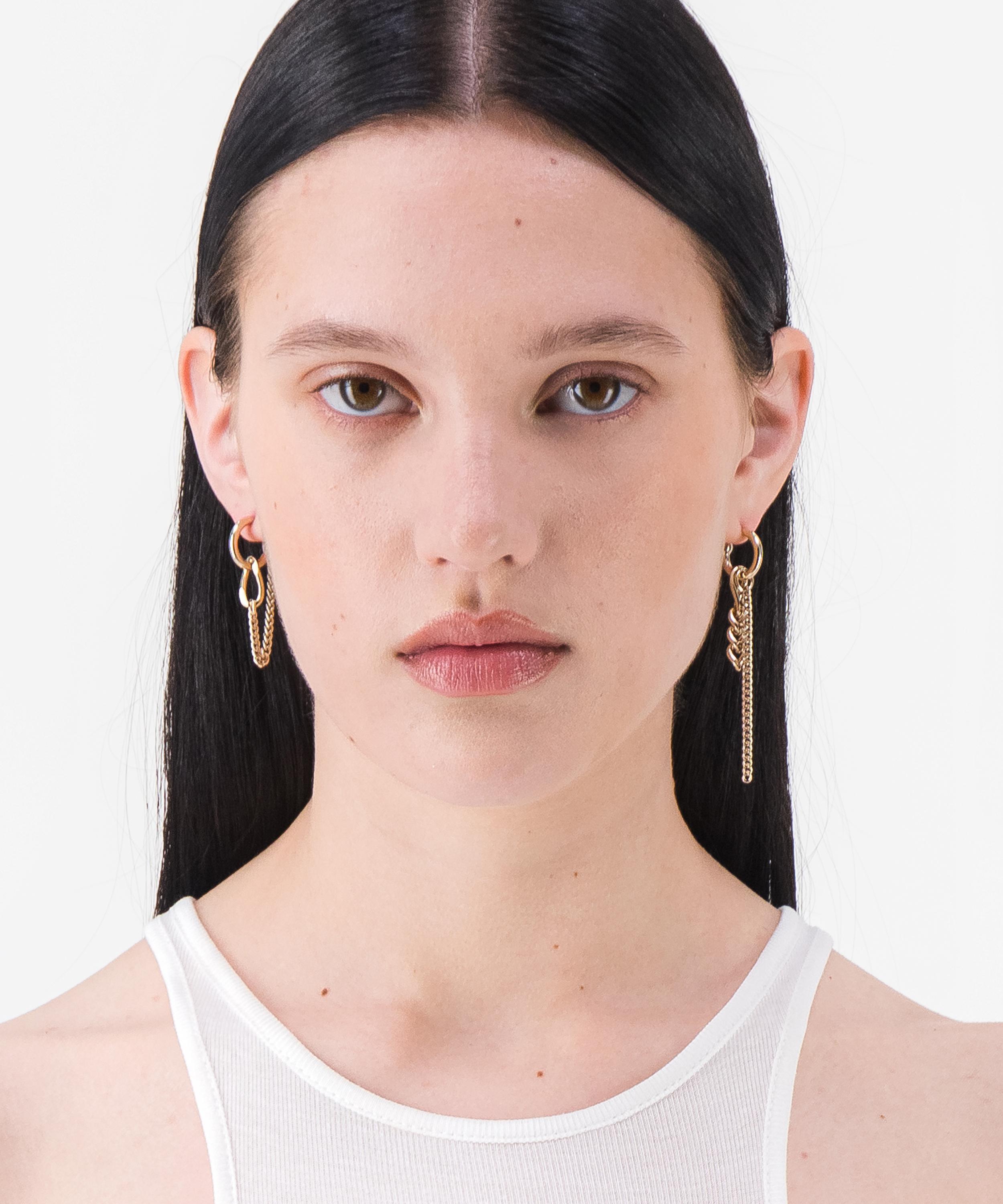 Justine Clenquet - Gold-Tone Tiko Drop Hoop Earrings image number 1