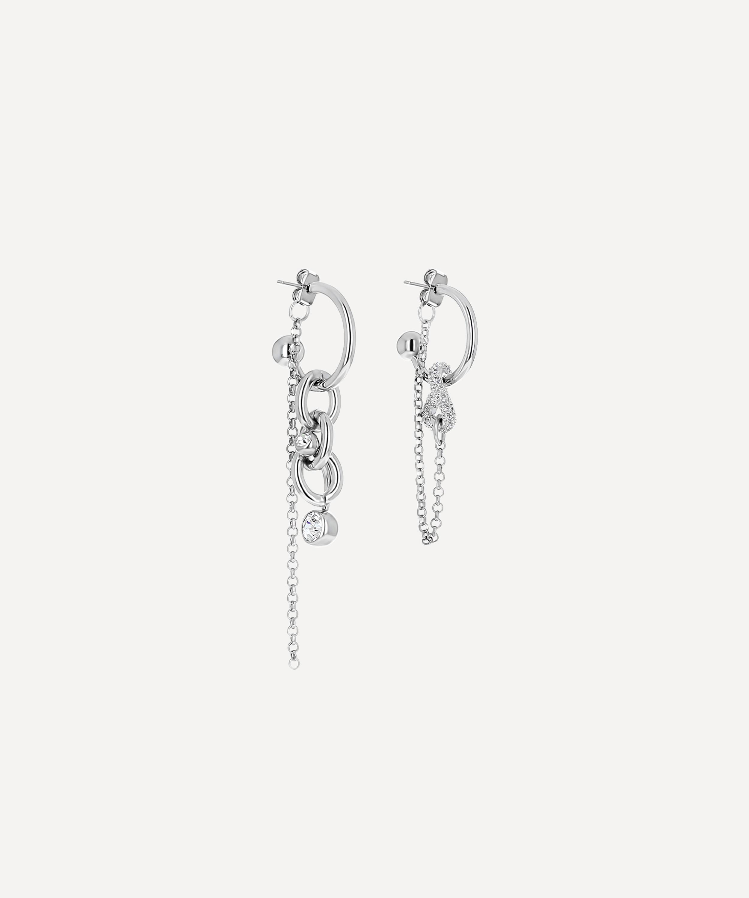 Justine Clenquet - Palladium-Plated Abel Drop Hoop Earrings