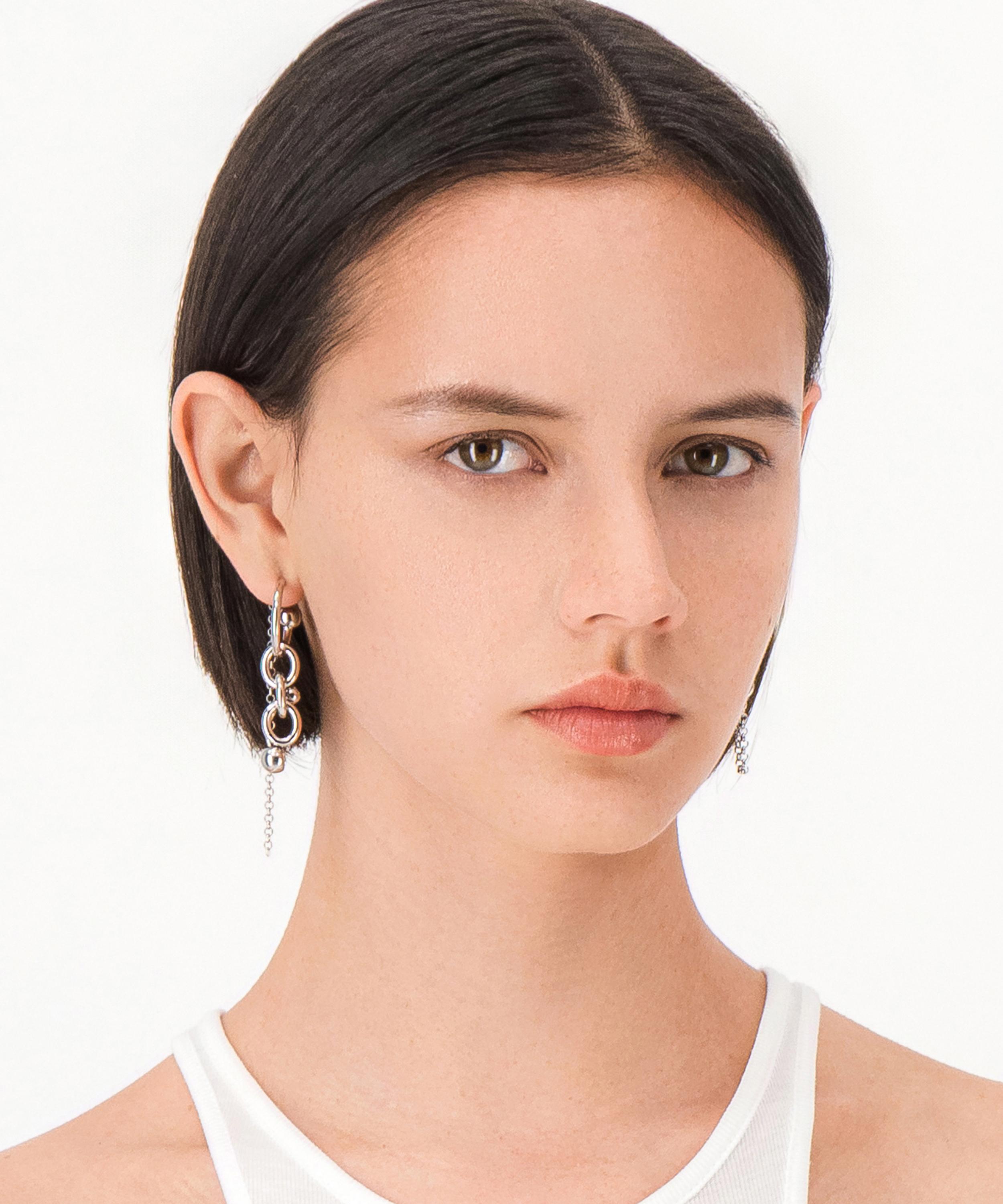 Justine Clenquet - Palladium-Plated Abel Drop Hoop Earrings image number 1