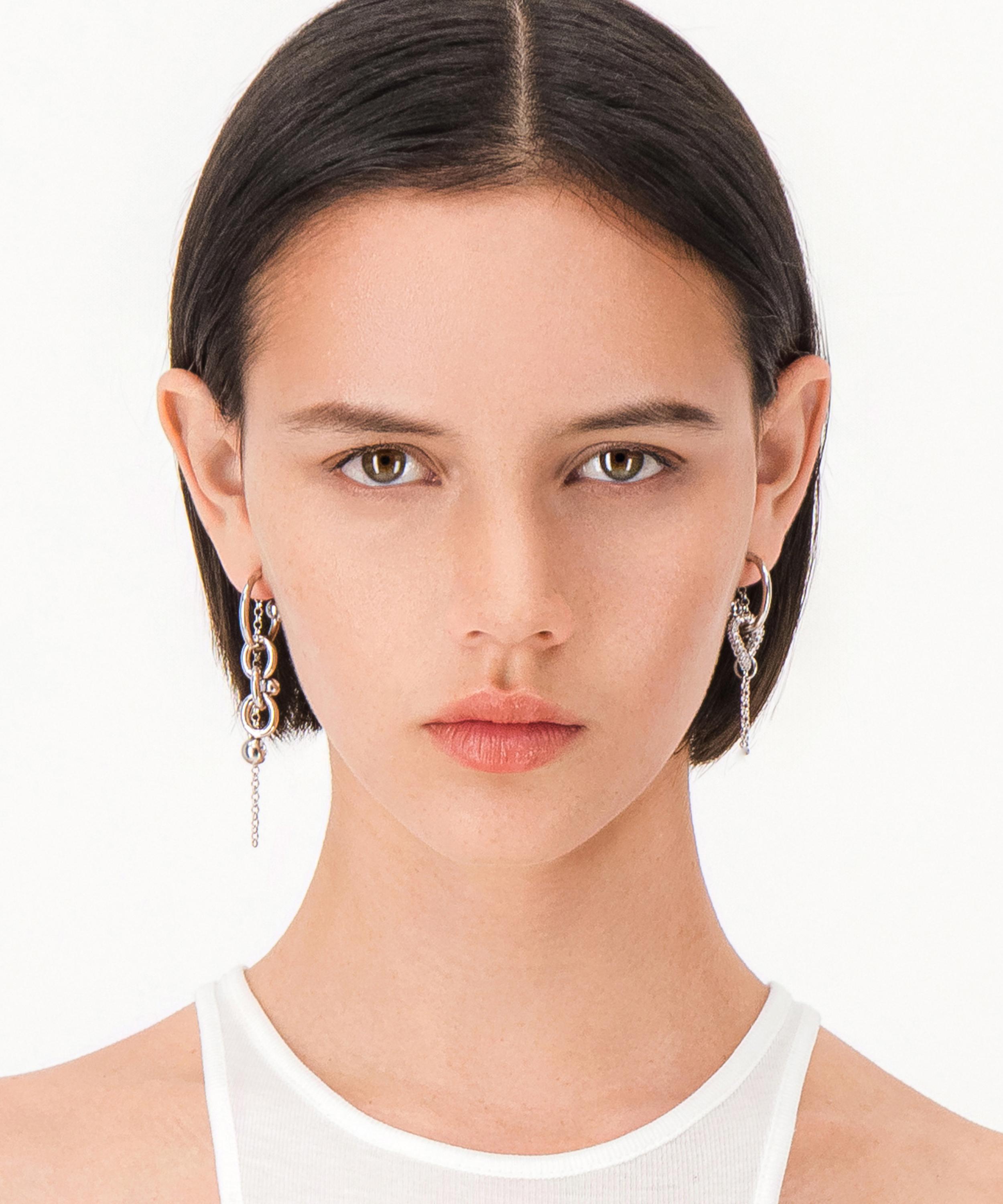 Justine Clenquet - Palladium-Plated Abel Drop Hoop Earrings image number 2