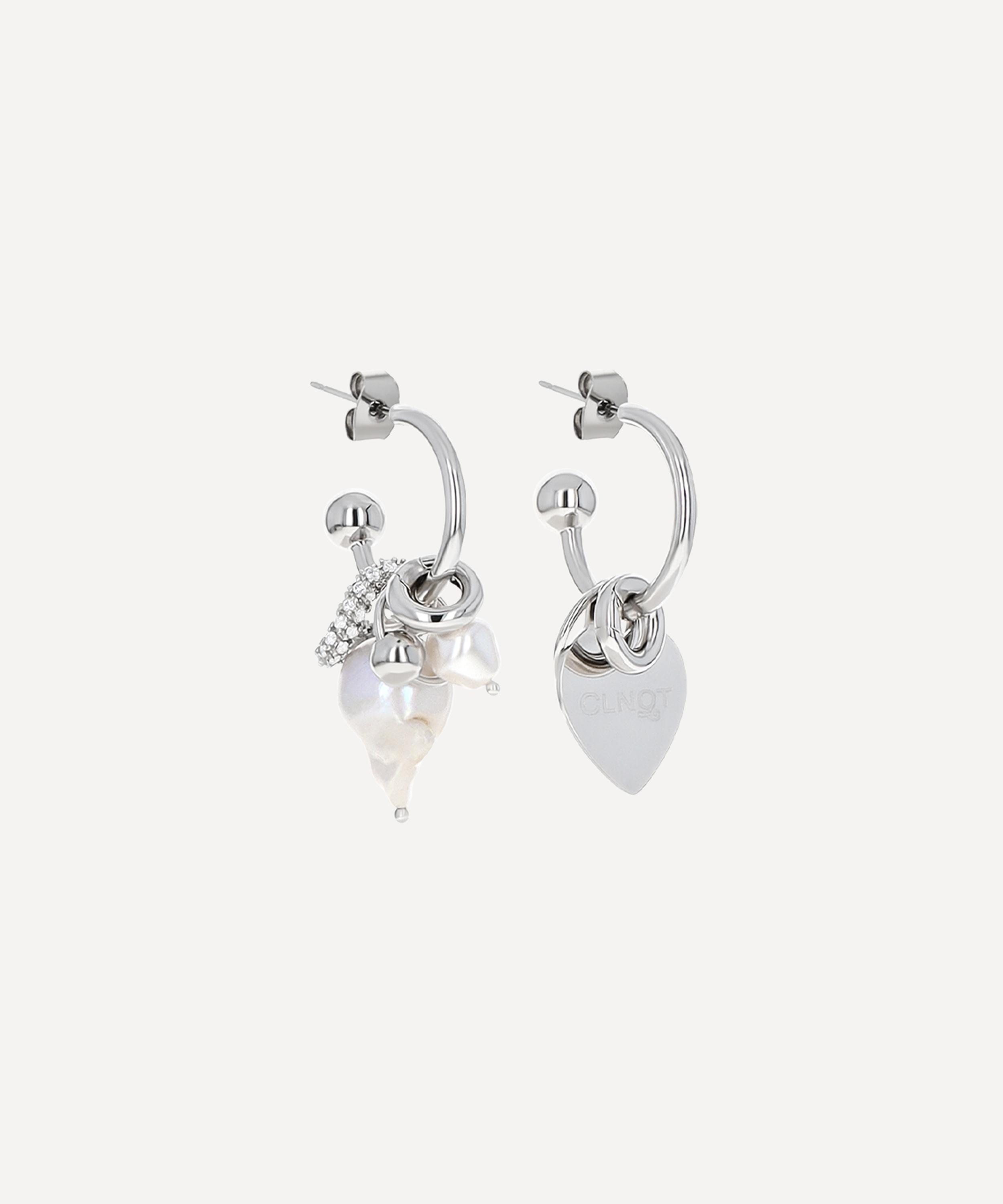 Justine Clenquet - Palladium-Plated Agyness Drop Hoop Earrings