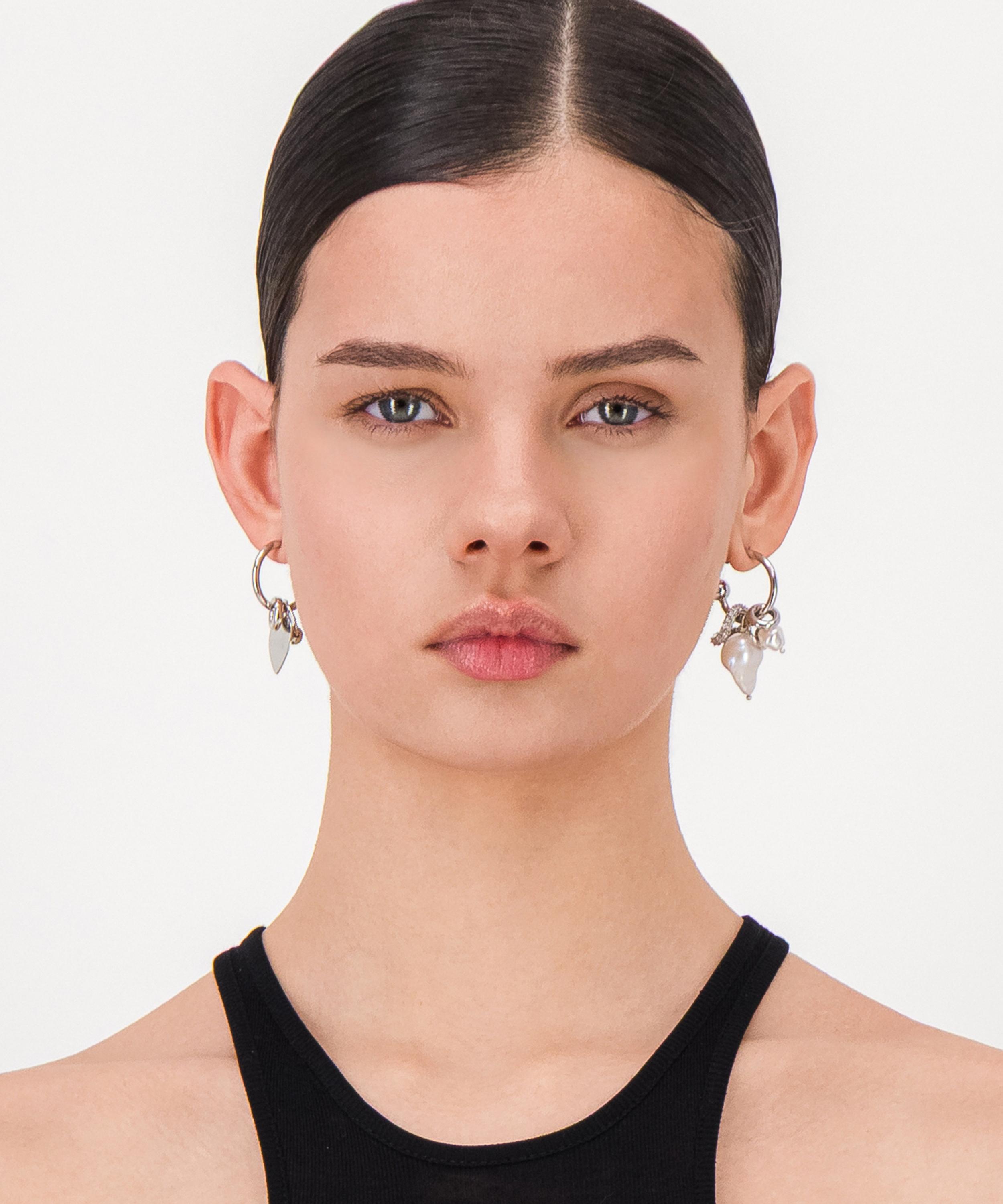 Justine Clenquet - Palladium-Plated Agyness Drop Hoop Earrings image number 1