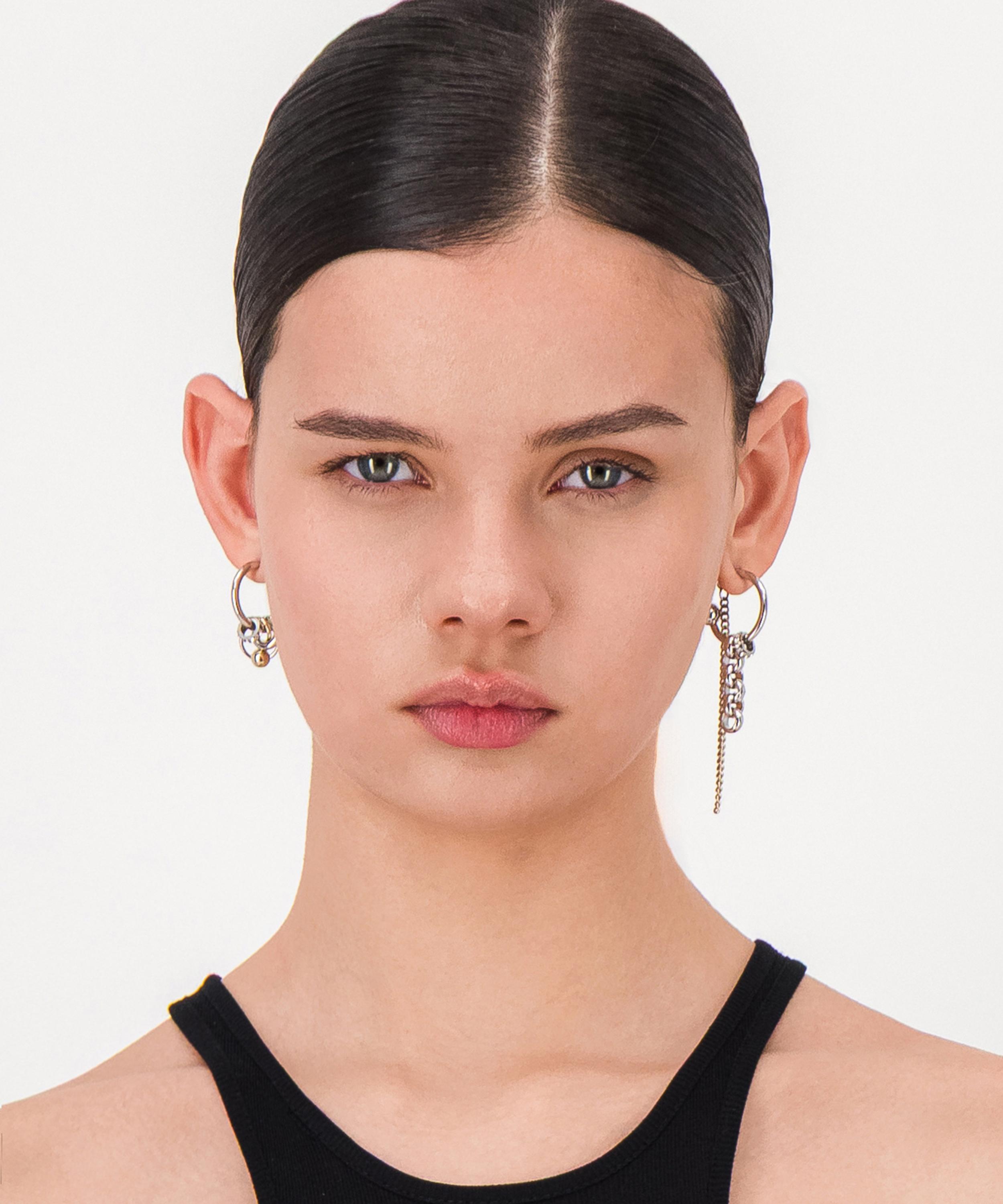 Justine Clenquet - Mixed Metal Celina Drop Hoop Earrings image number 1