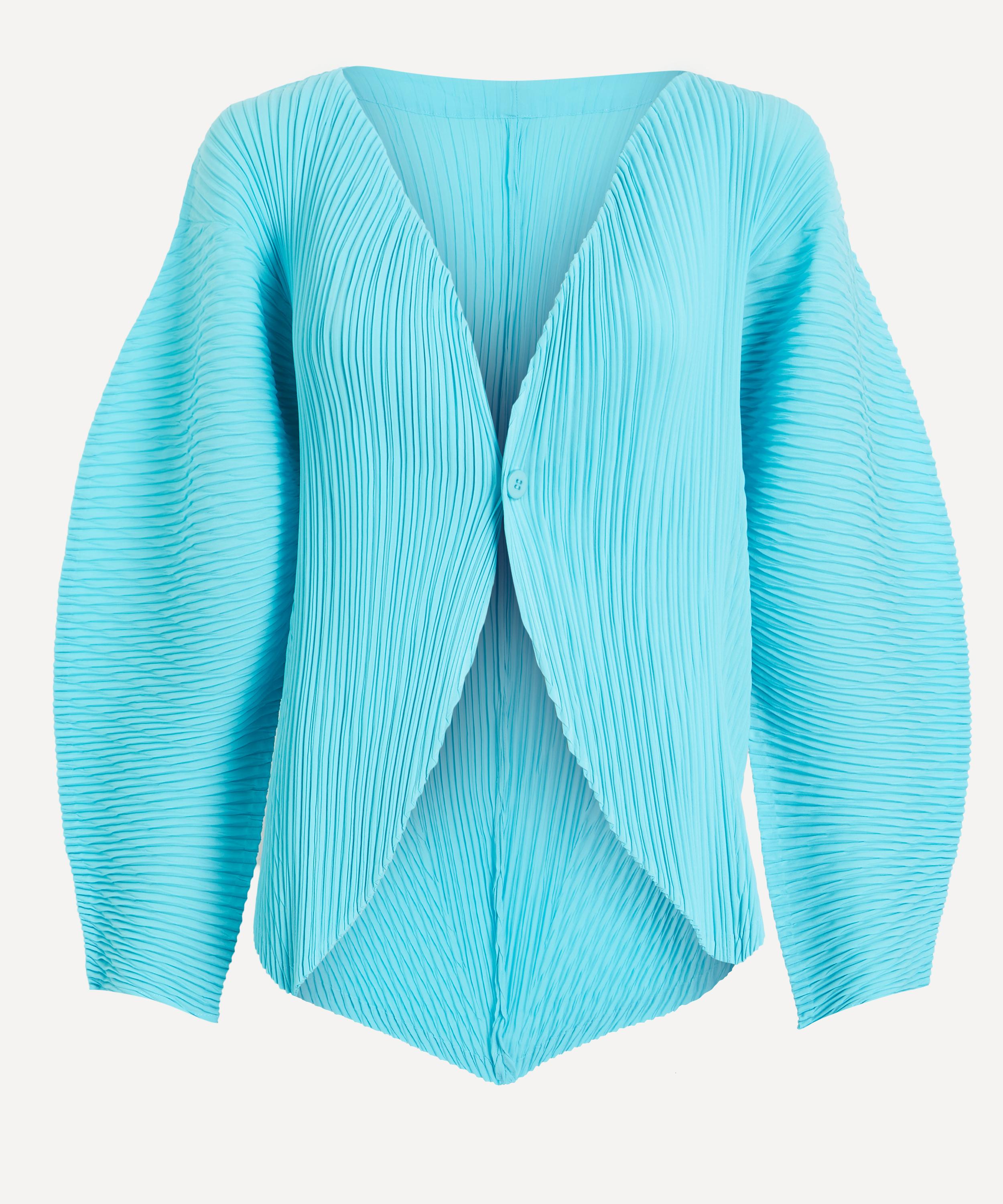 Issey Miyake - LEAF PLEATS Light Blue Cardigan image number 0