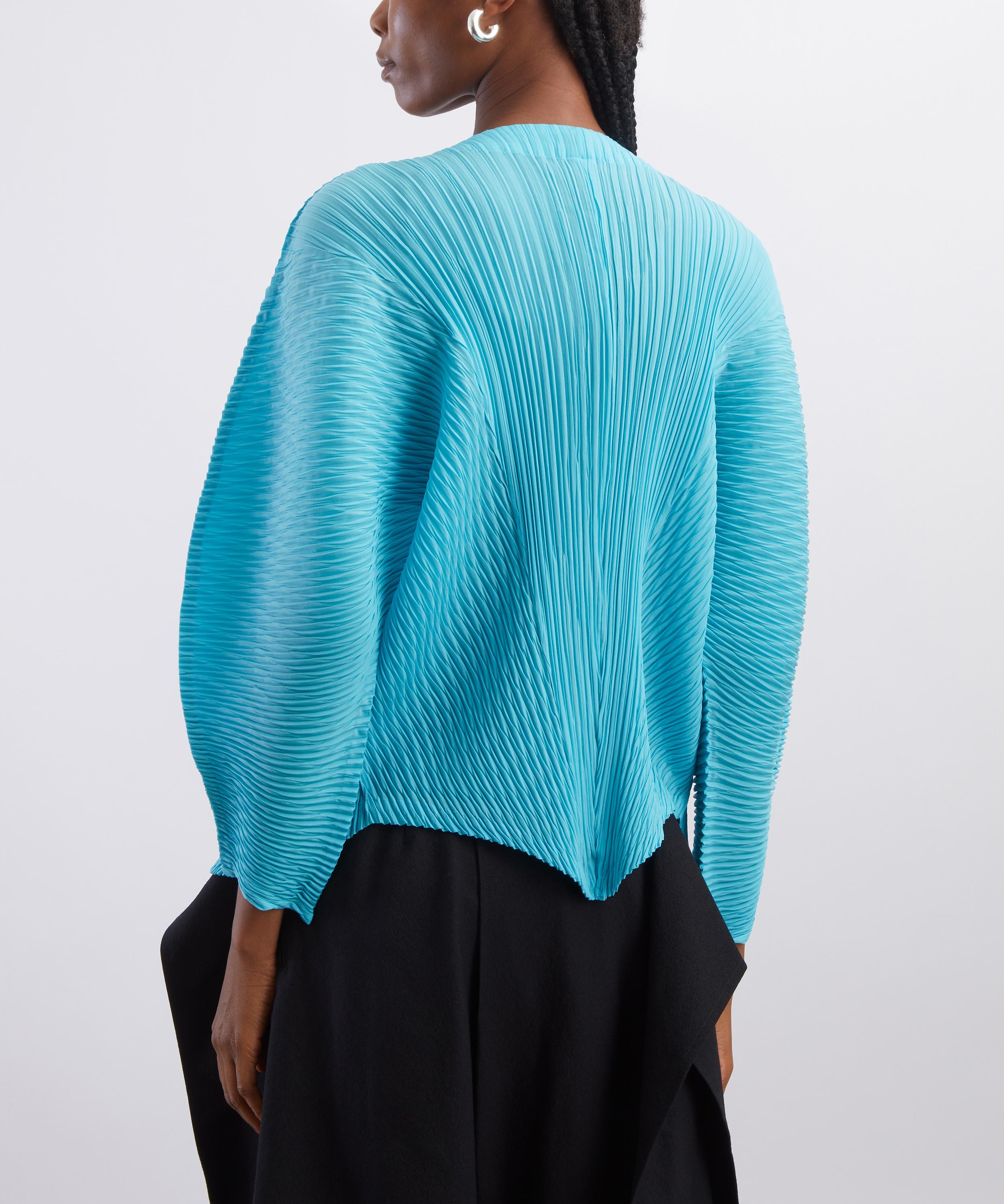 Issey Miyake - LEAF PLEATS Light Blue Cardigan image number 3
