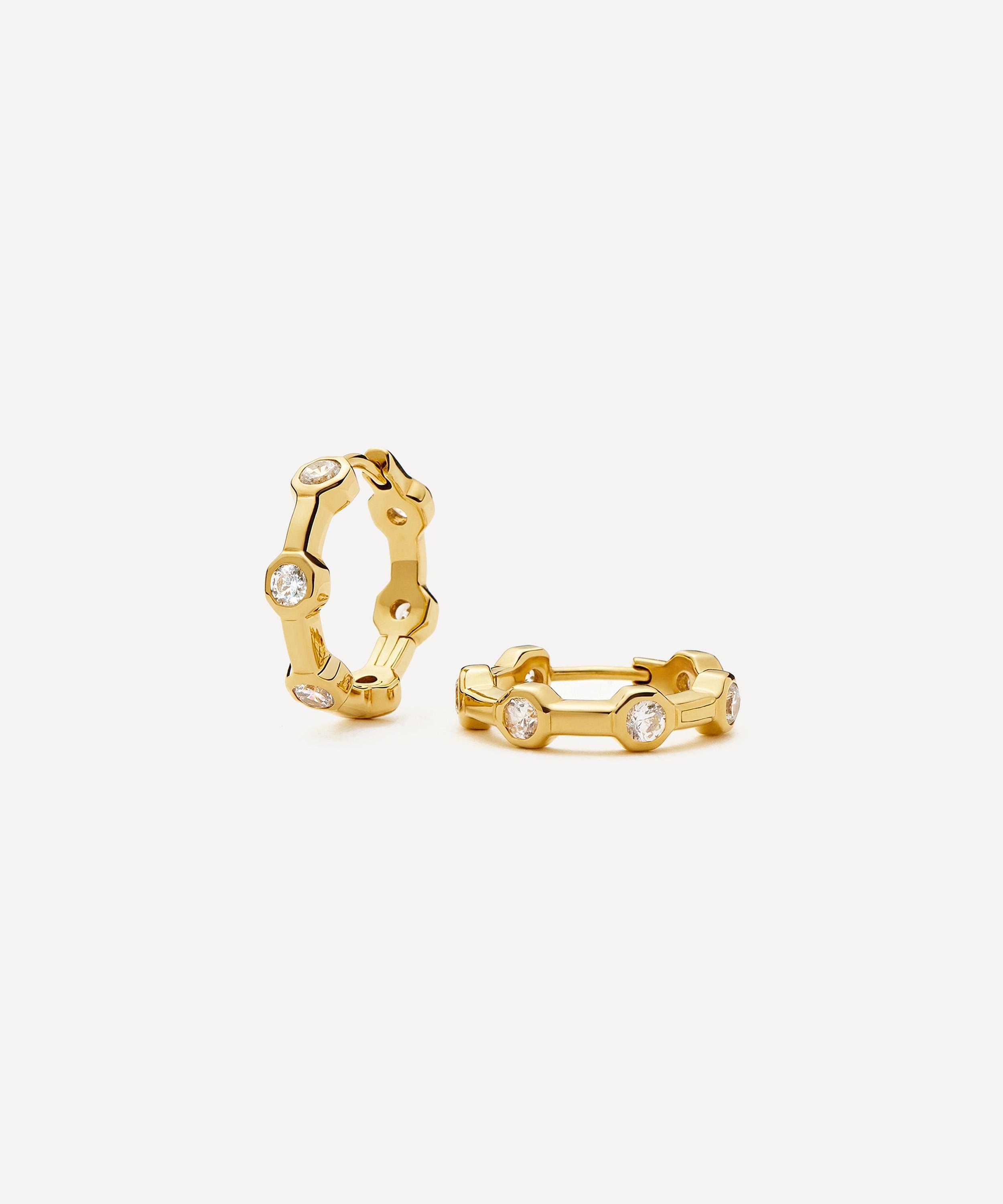 Missoma - 18ct Gold-Plated Lucy Williams Tennis Small Hoop Earrings image number 0