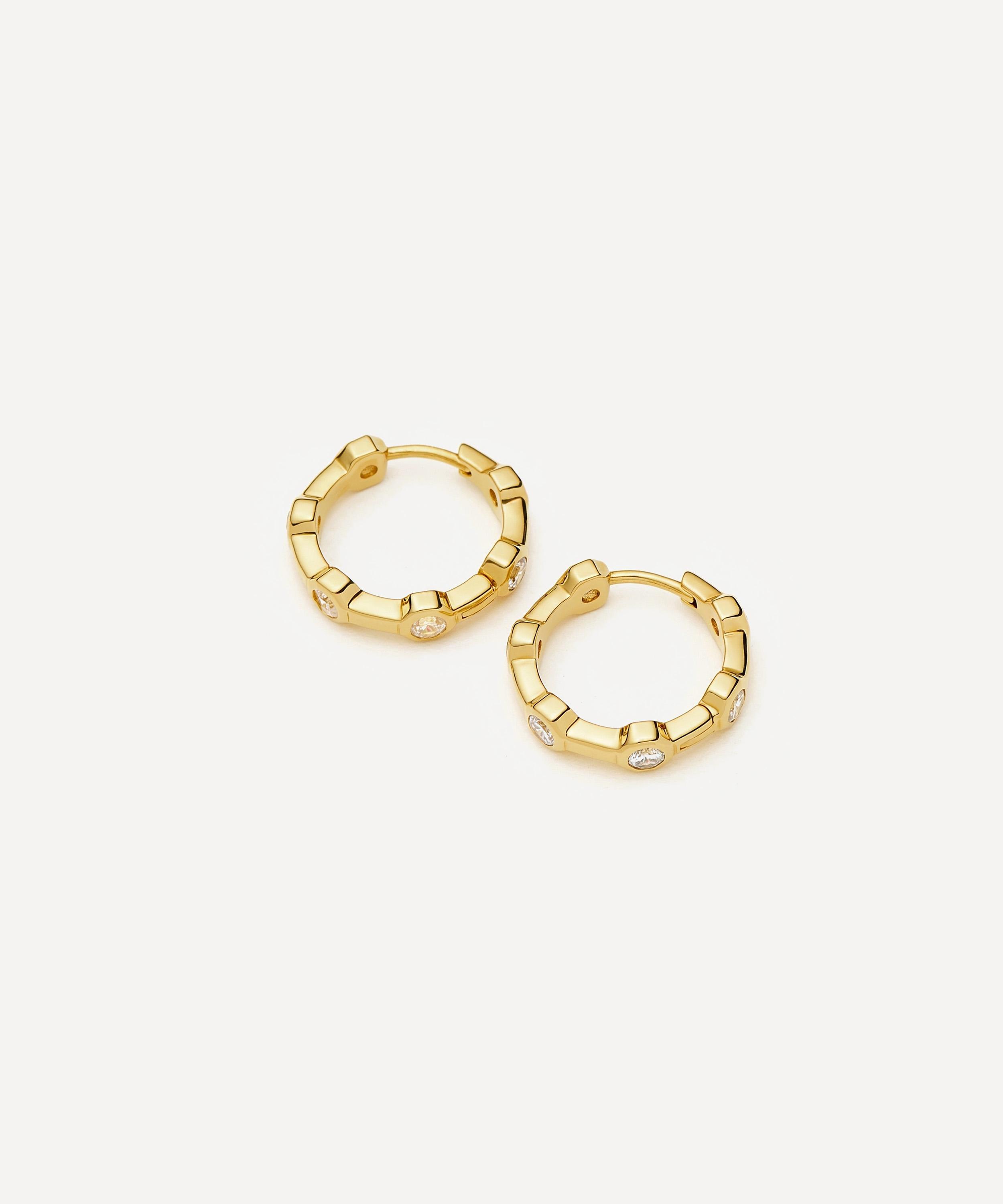 Missoma - 18ct Gold-Plated Lucy Williams Tennis Small Hoop Earrings image number 1