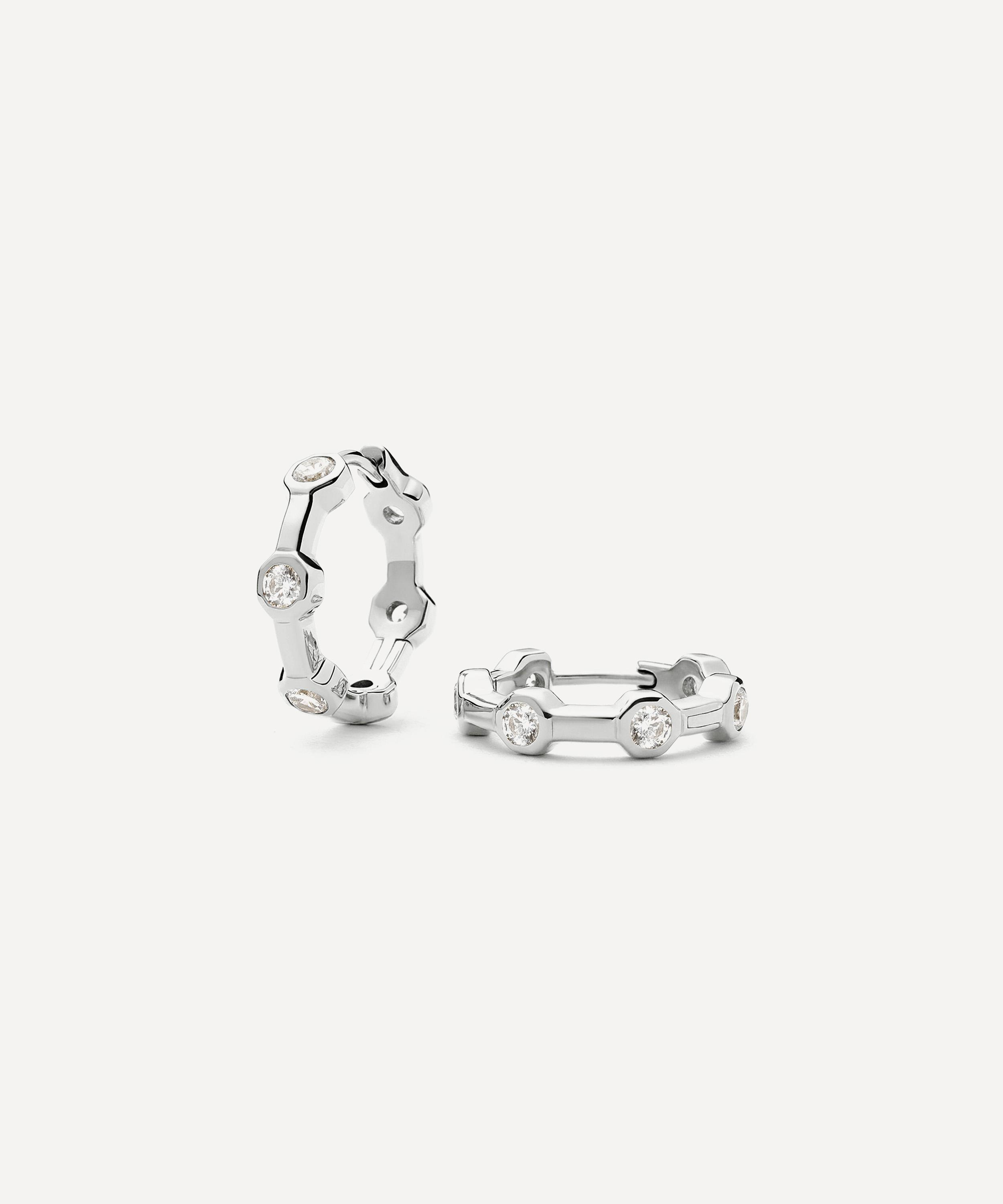 Missoma - Silver-Plated Lucy Williams Tennis Small Hoop Earrings image number 0