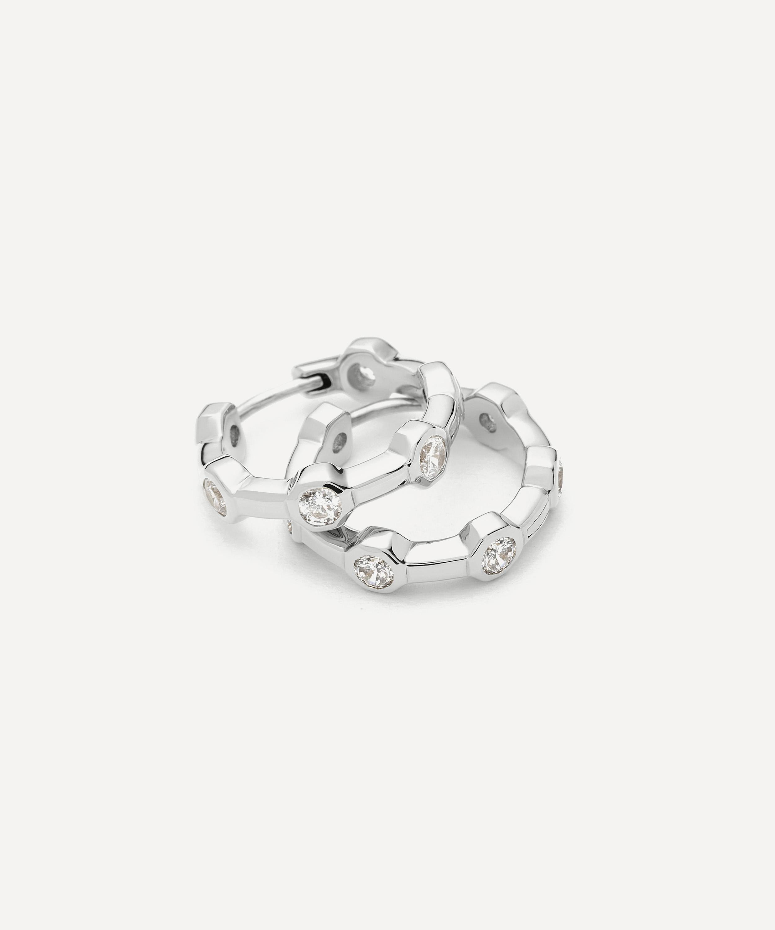 Missoma - Silver-Plated Lucy Williams Tennis Small Hoop Earrings image number 2