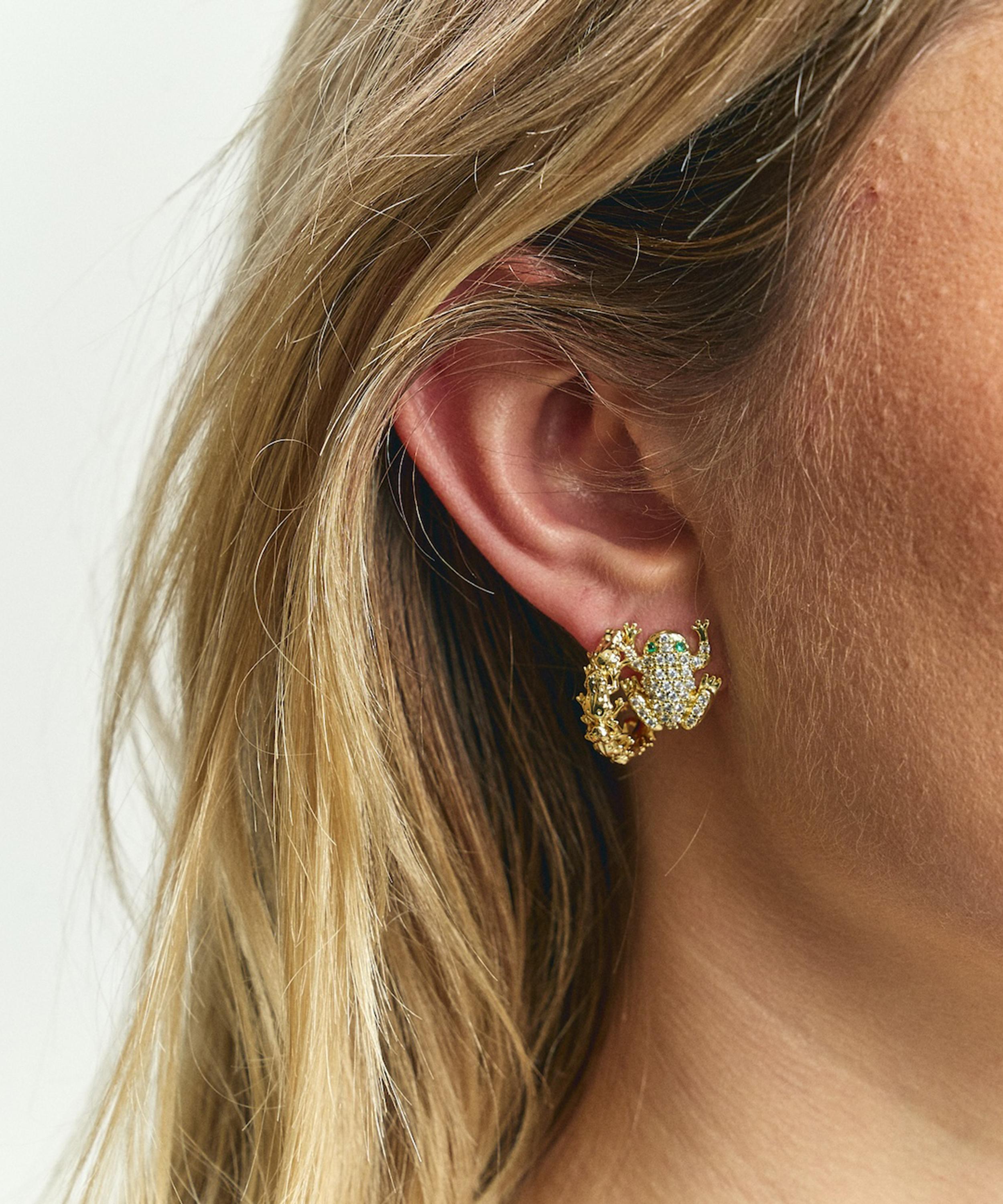 Anna + Nina - Gold-Plated Enchanted Froggies Stud Earrings image number 2
