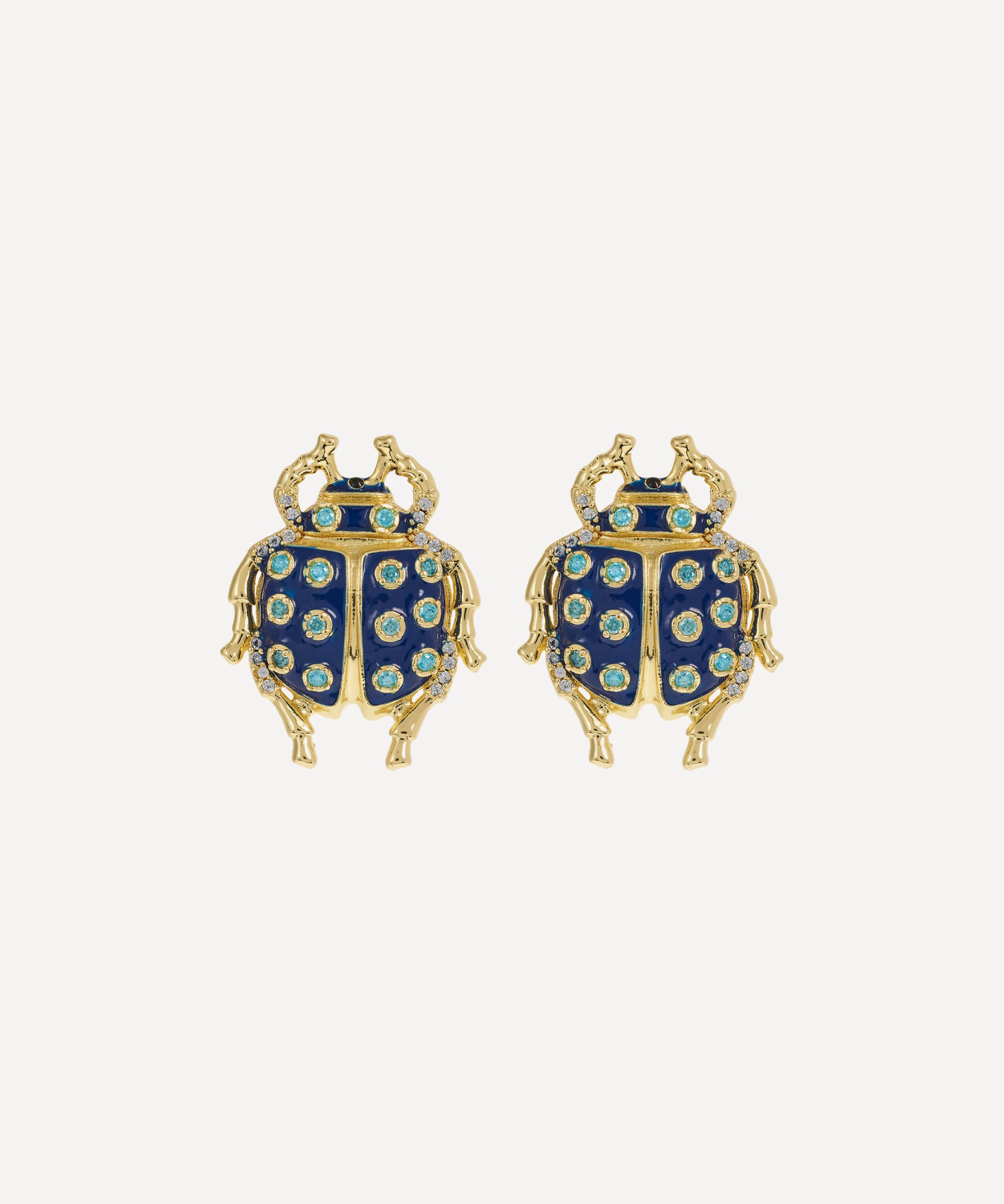 Anna + Nina - Gold-Plated Bugging You Stud Earrings