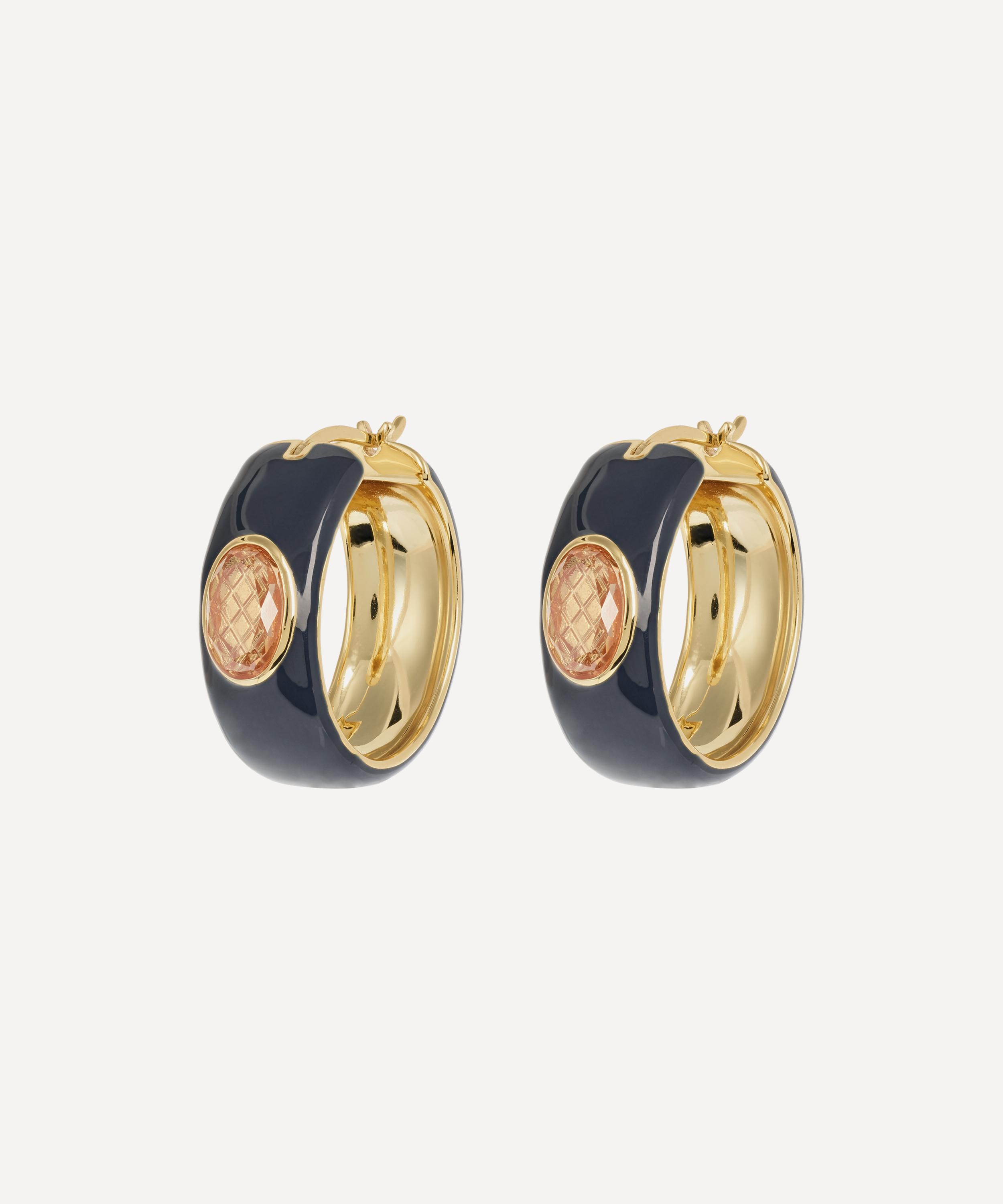Anna + Nina - Gold-Plated Percy Hoop Earrings image number 0