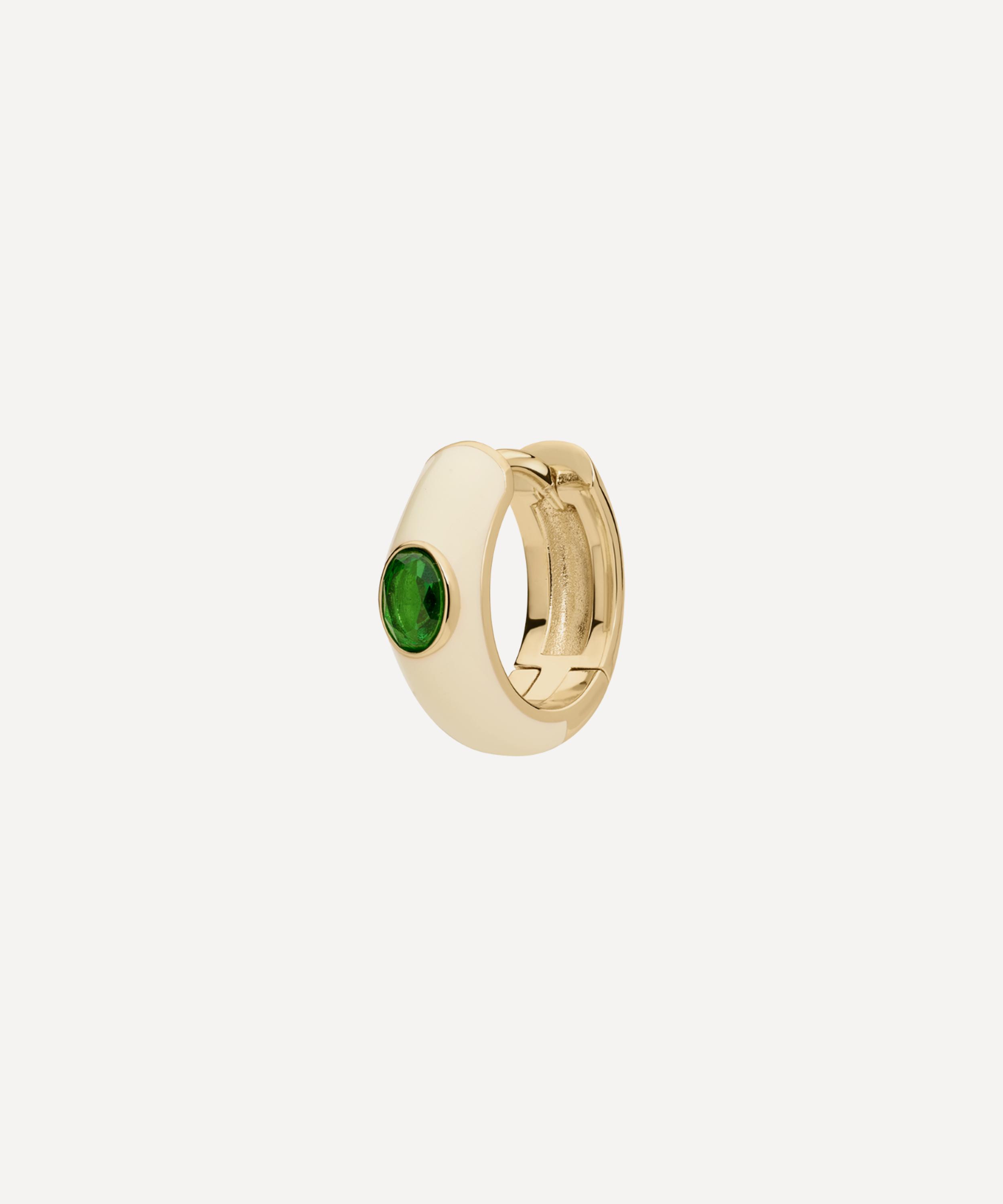 Anna + Nina - Gold-Plated Single Leafy Huggie Earring