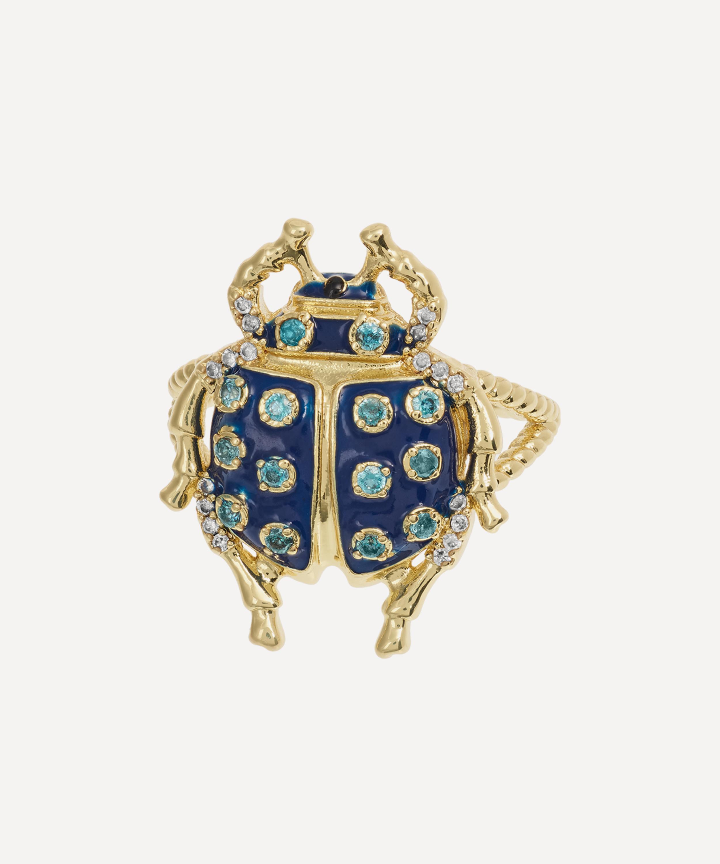 Anna + Nina - Gold-Plated Bugging You Ring image number 0