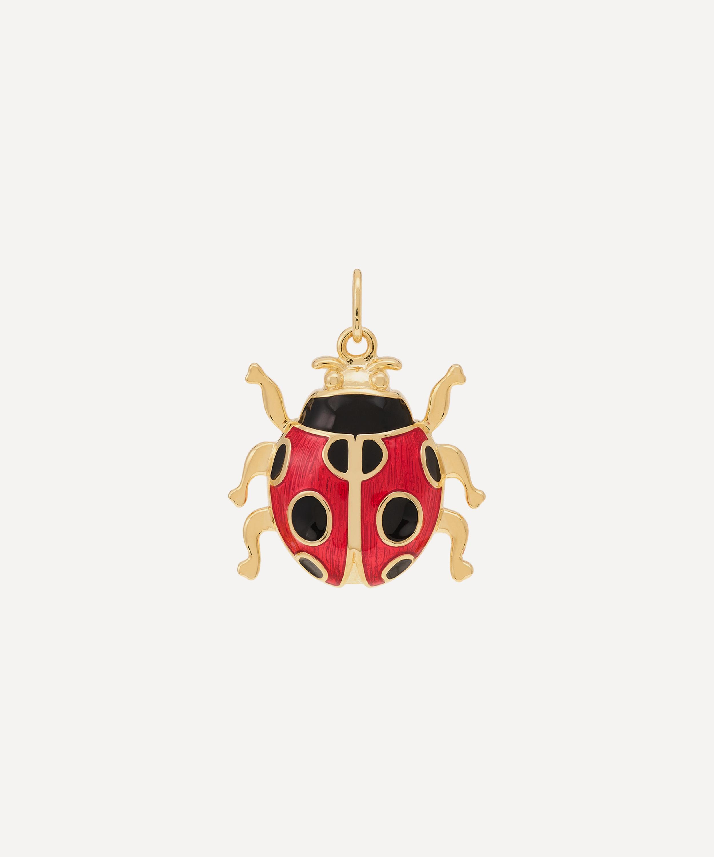 Anna + Nina - Gold-Plated Ladybird Necklace Charm image number 0
