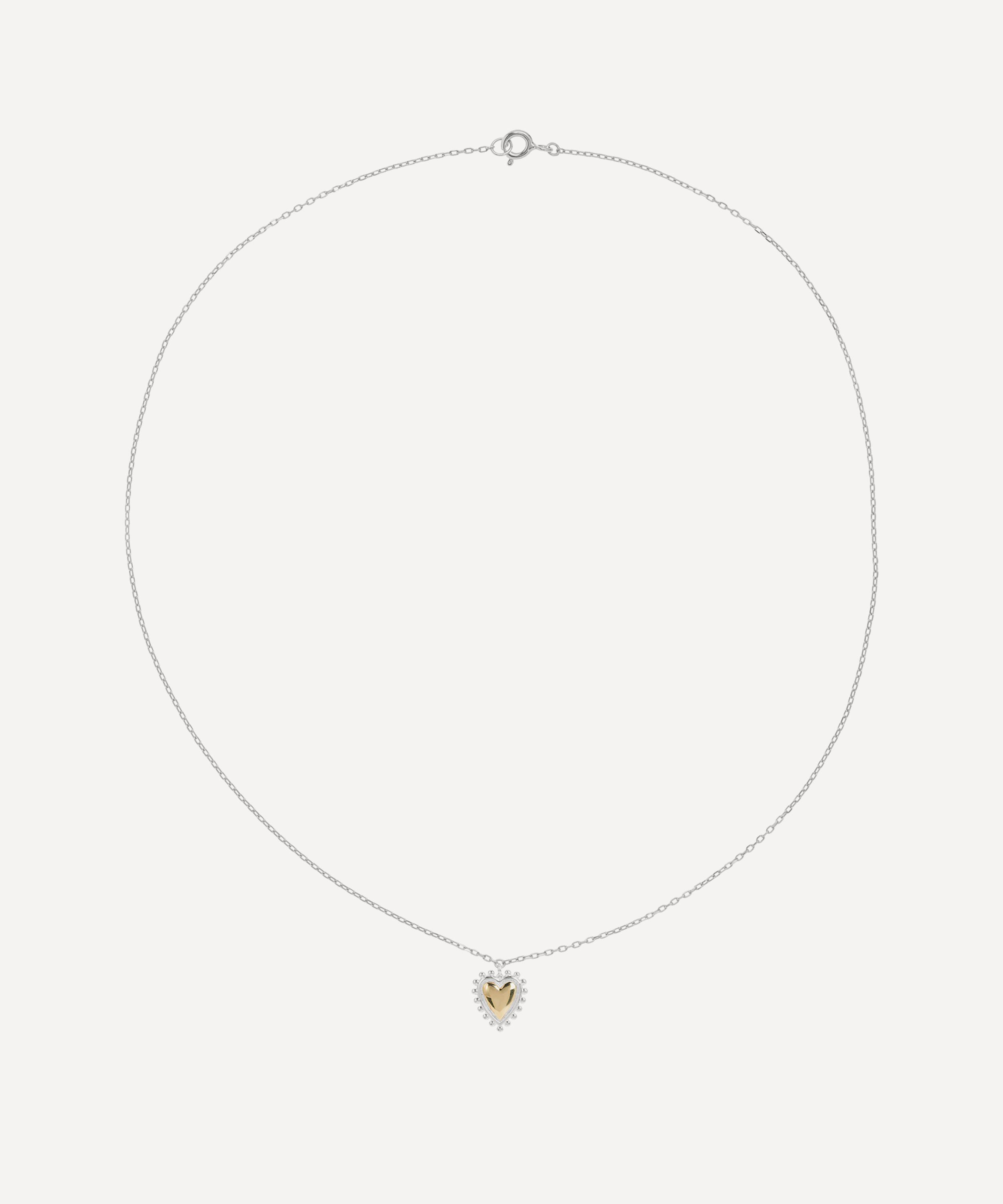 Anna + Nina - Mixed Metal Bravery Heart Necklace image number 1