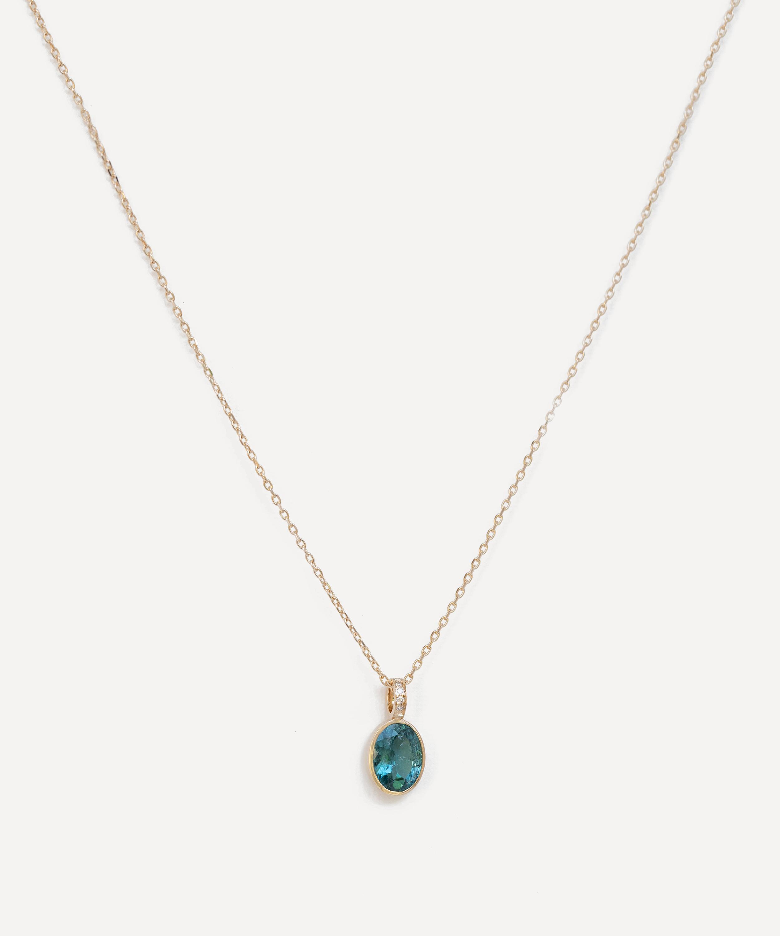 Celine Daoust - 14ct Gold Turquoise Maya Special Cut Pendant Necklace image number 0