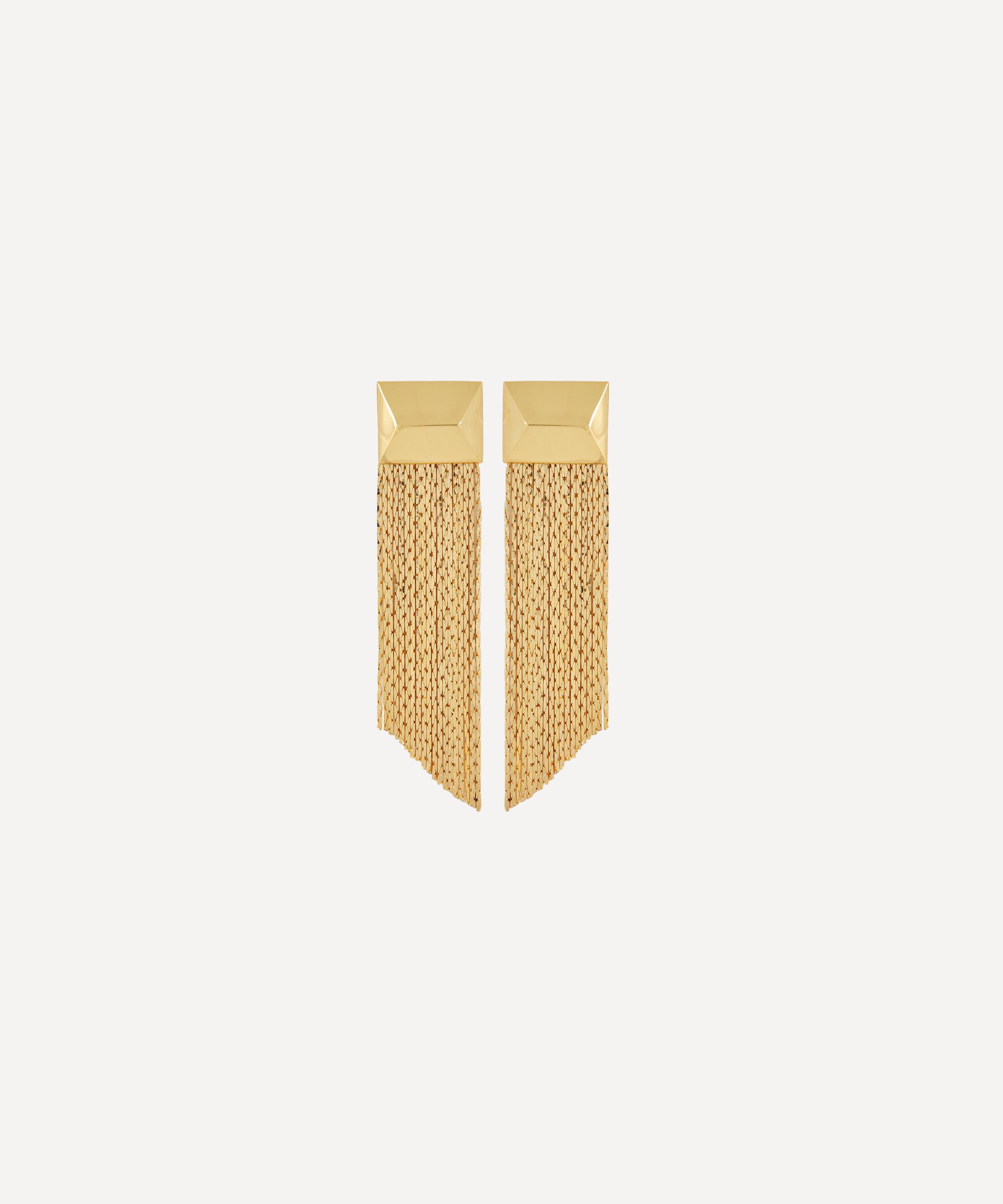 Kenneth Jay Lane - Gold-Plated Fringe Ear Jacket Earrings image number 0