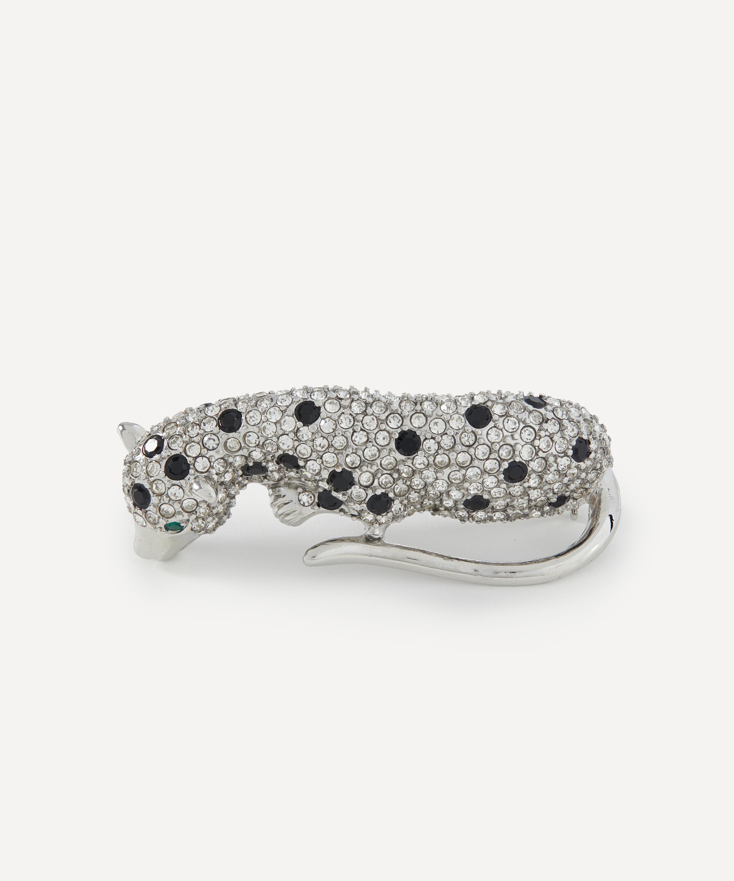 Kenneth Jay Lane - Crystal Leopard Brooch image number 0