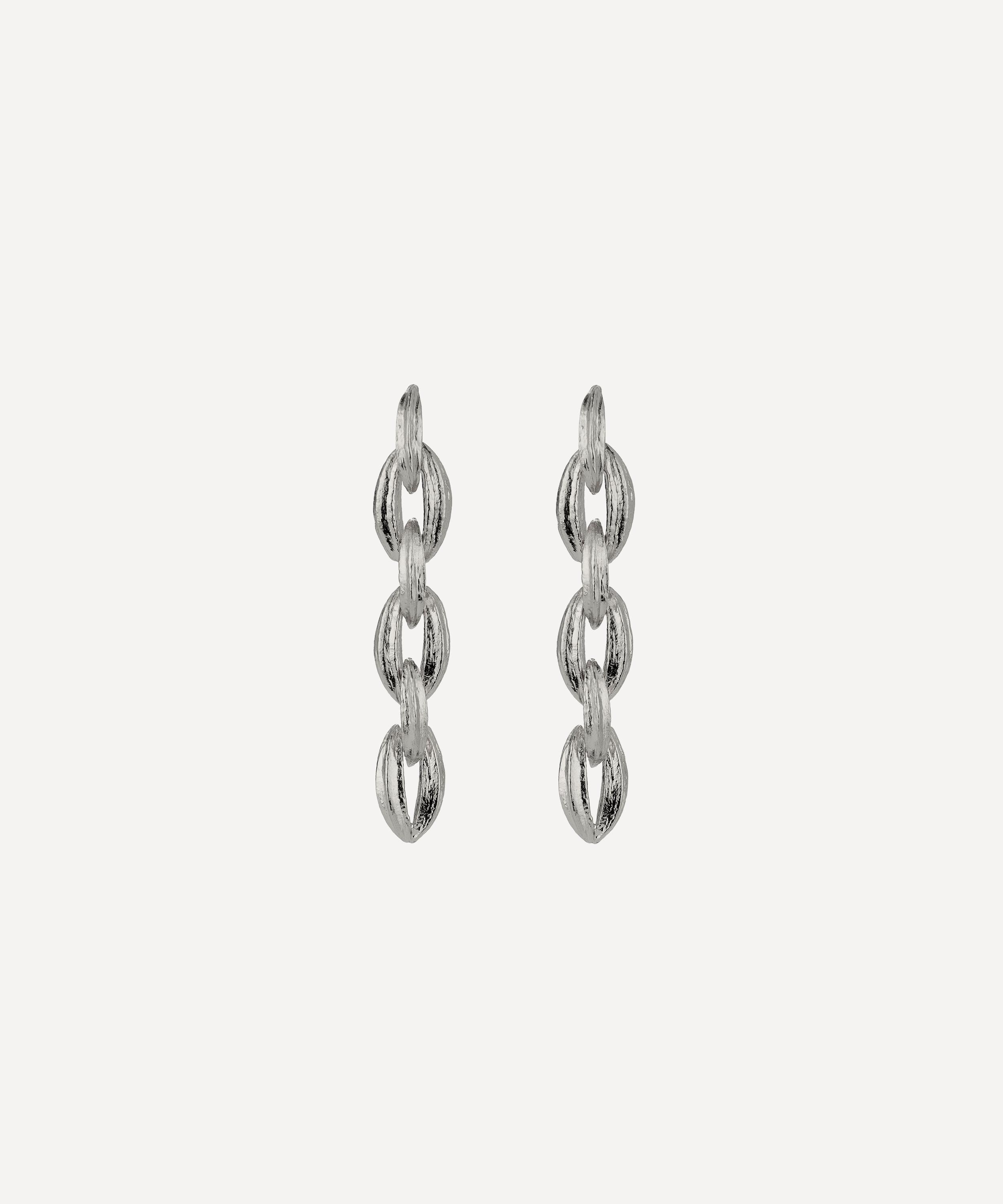 Alex Monroe - Sterling Silver Linked Kissing Seed Drop Earrings image number 0