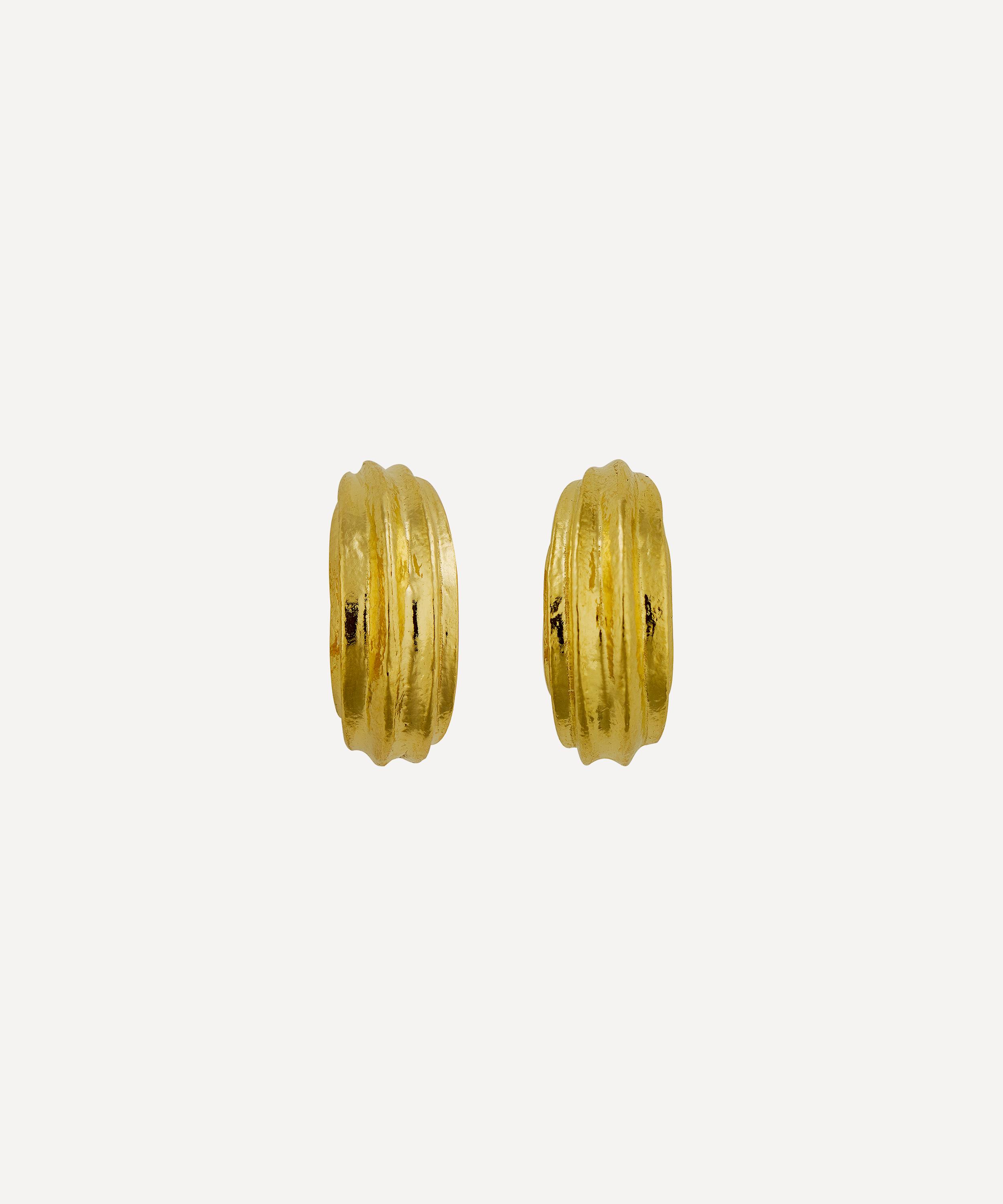 Alex Monroe - 22ct Gold-Plated Kissing Seed Huggie Hoop Earrings image number 0