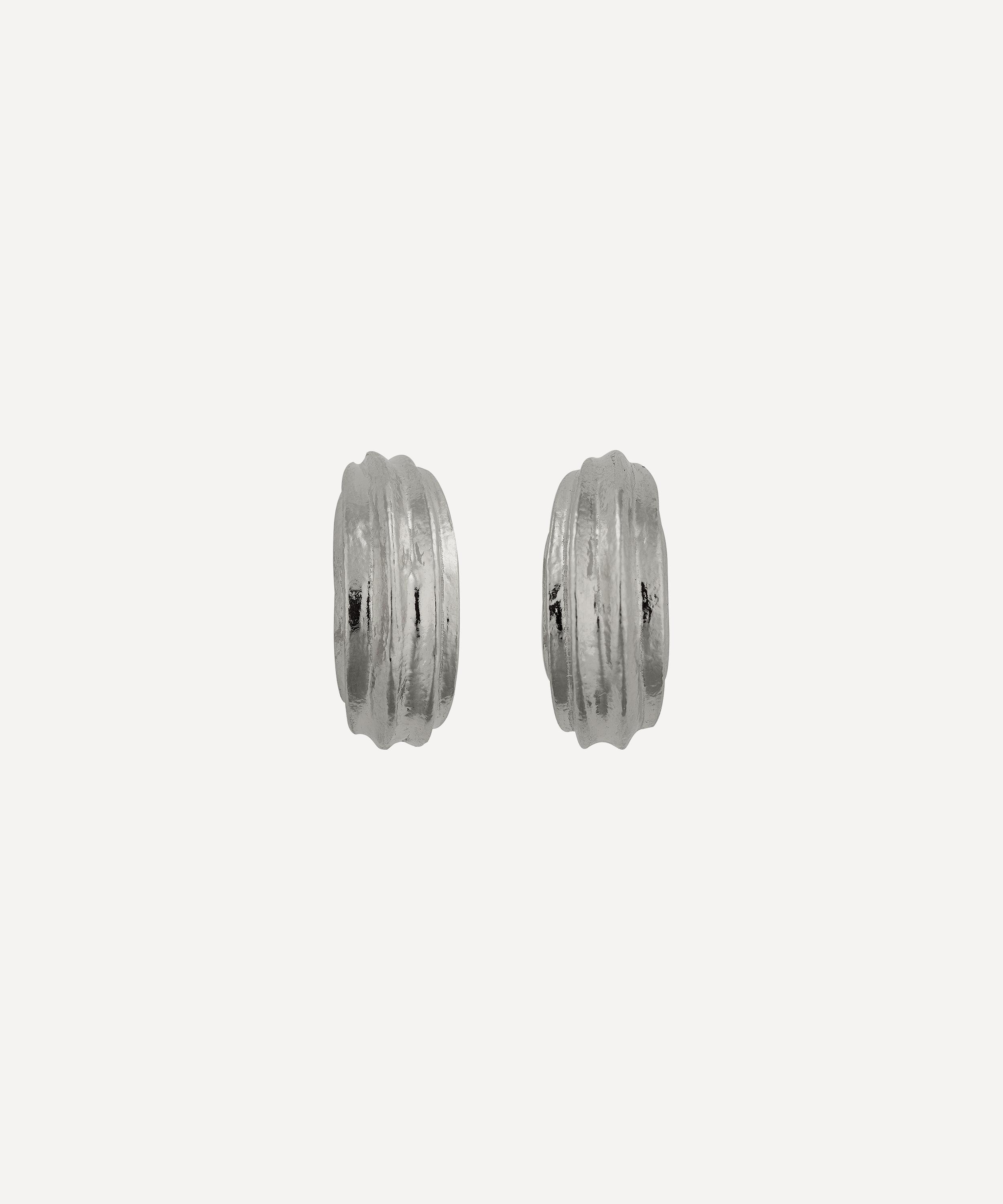Alex Monroe - Sterling Silver Kissing Seed Huggie Hoop Earrings image number 0
