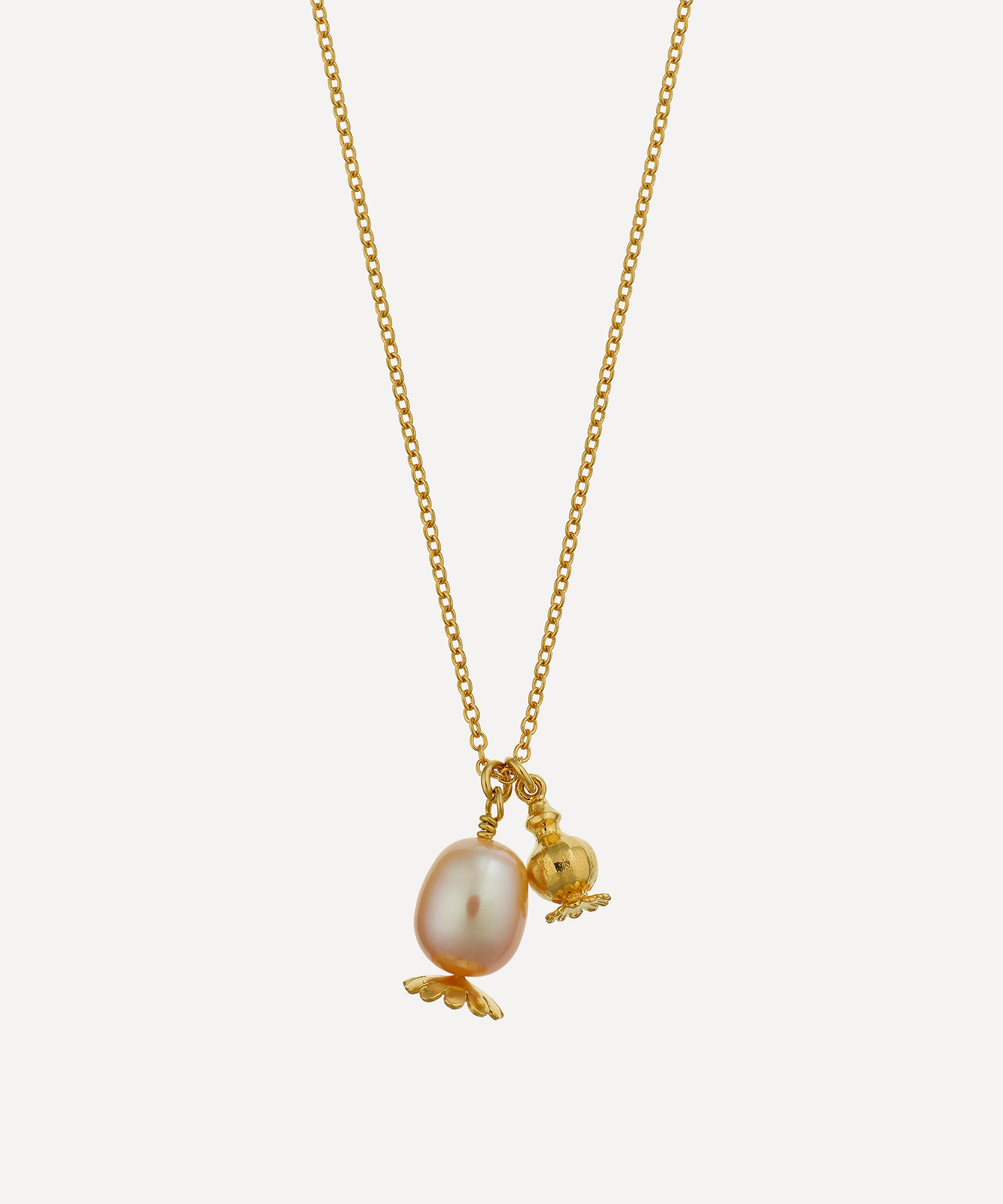Alex Monroe - 22ct Gold-Plated Poppy Seed Charm Necklace image number 0