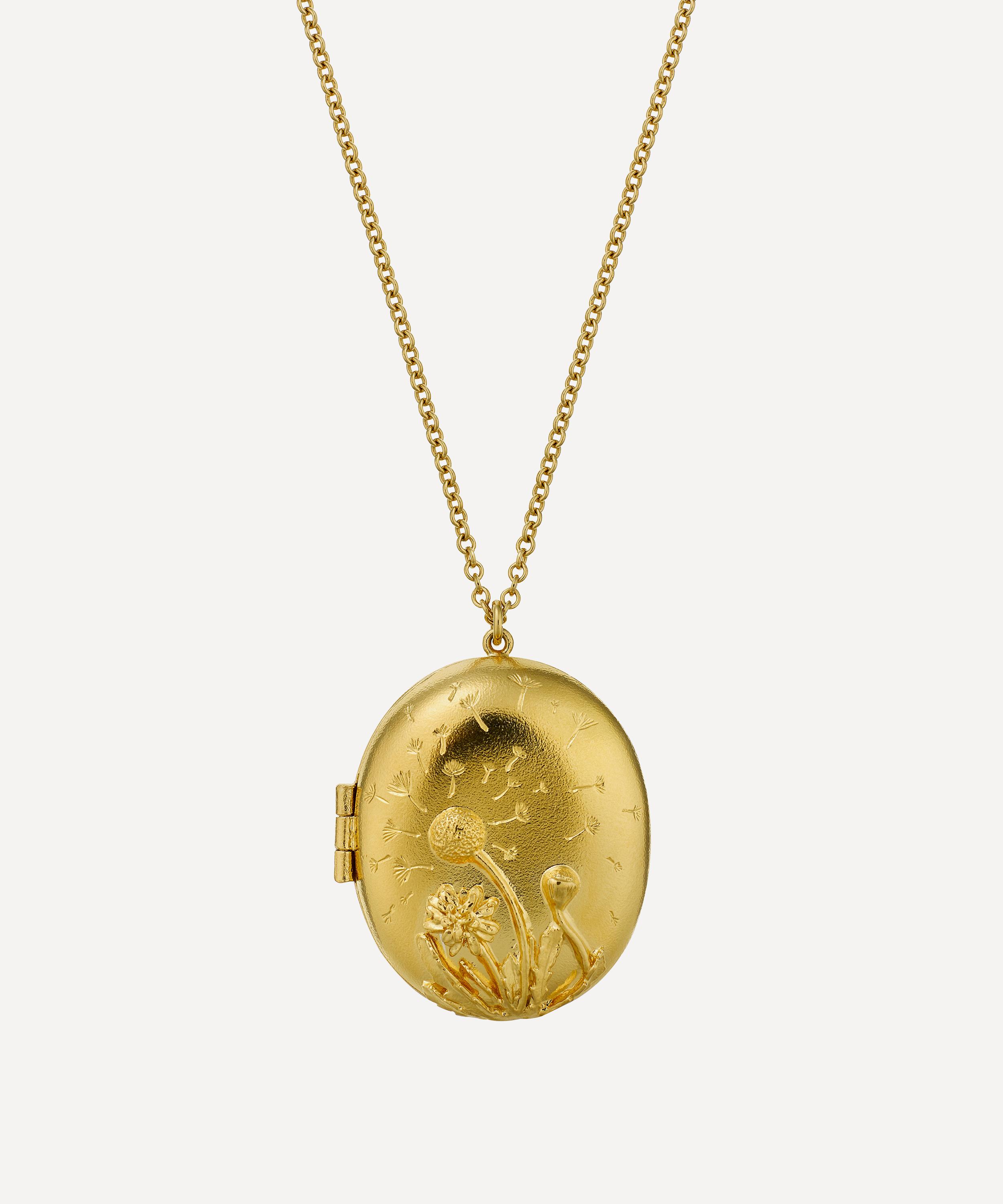 Alex Monroe - 22ct Gold-Plated Make a Wish Dandelion Locket image number 0