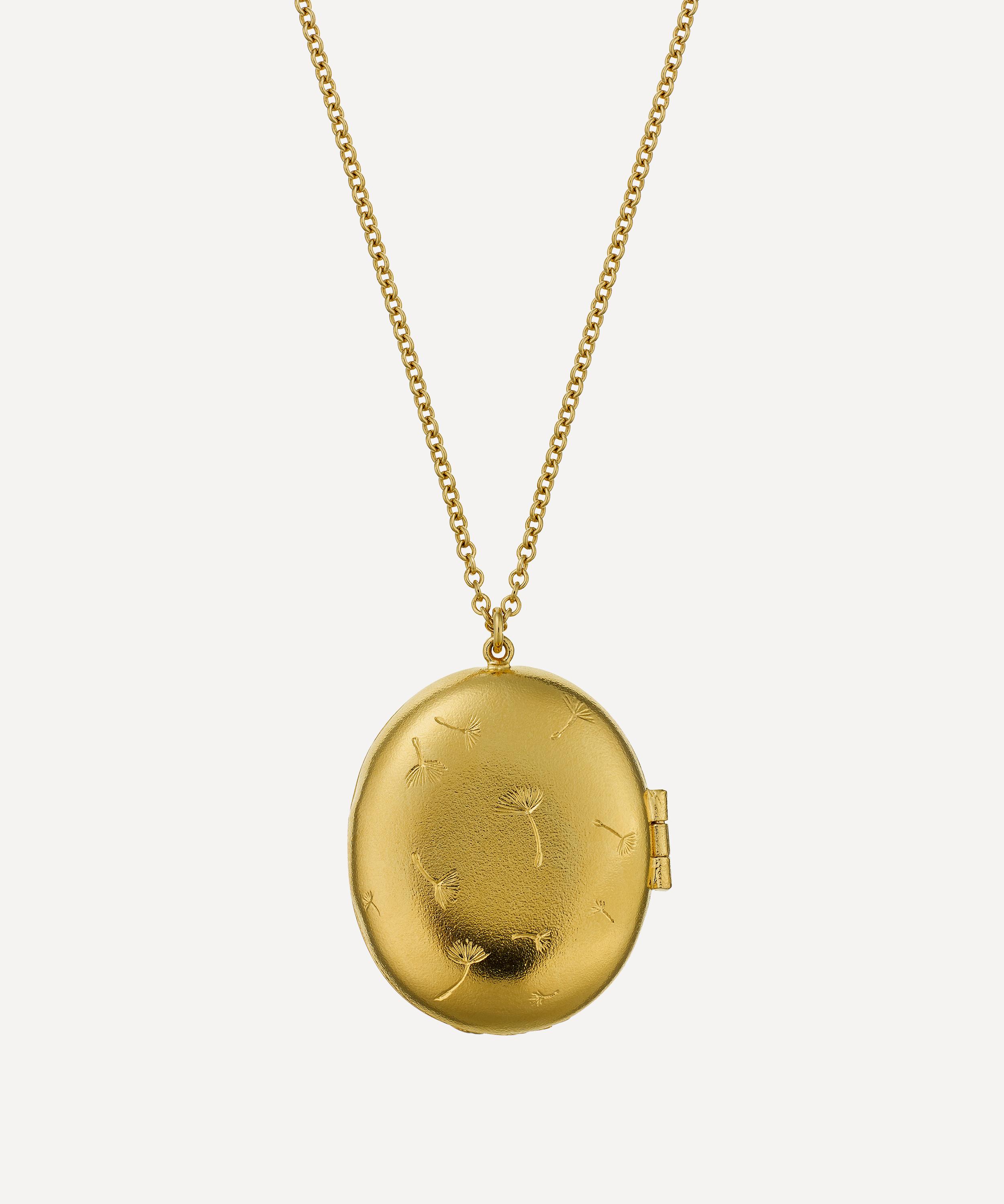Alex Monroe - 22ct Gold-Plated Make a Wish Dandelion Locket image number 3