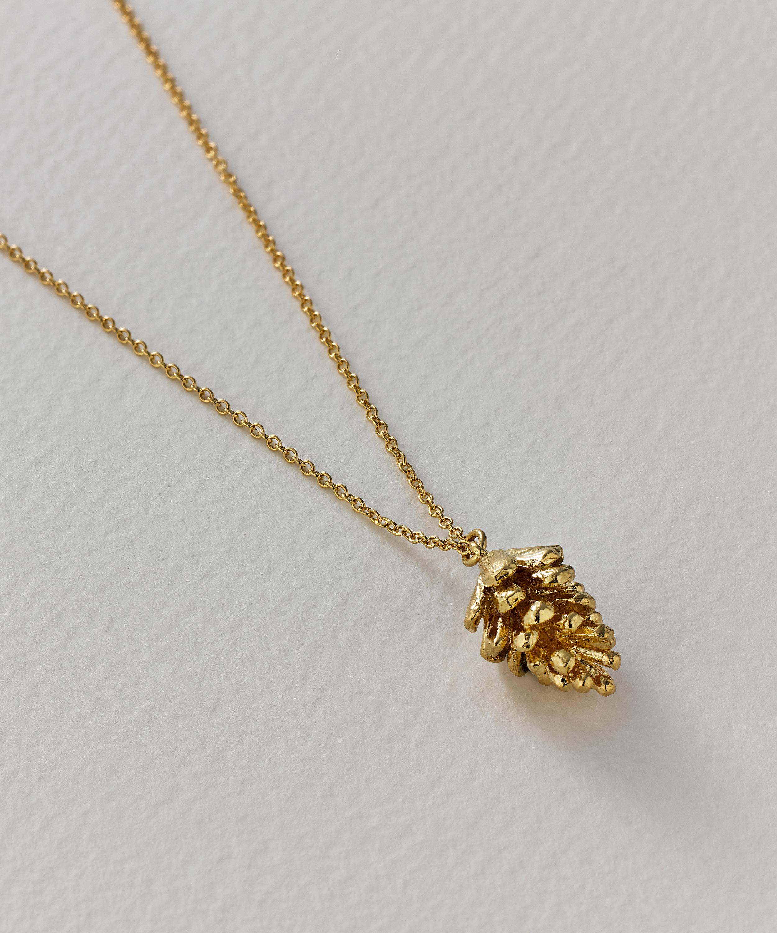 Alex Monroe - 22ct Gold-Plated Pinecone Necklace image number 2