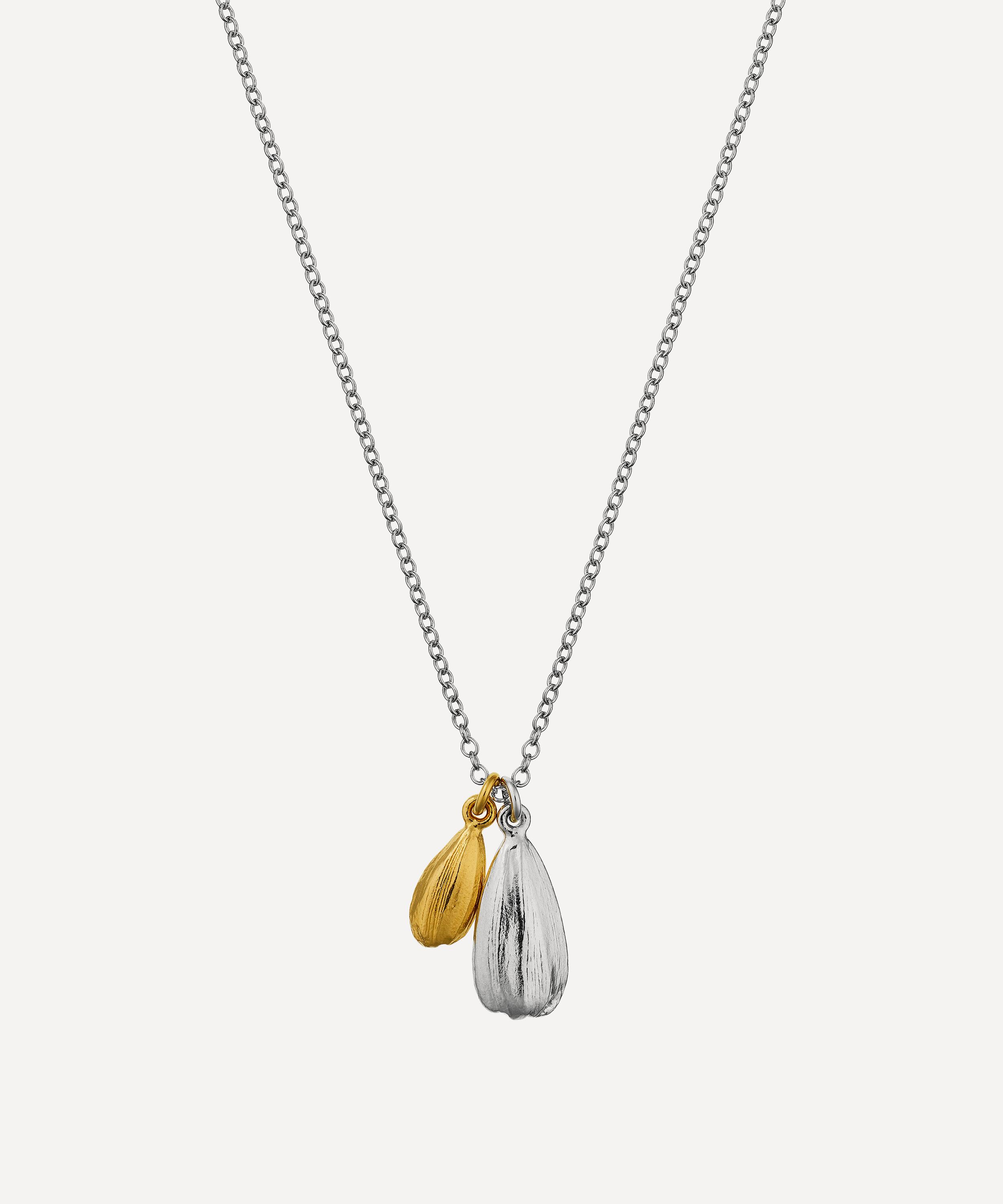 Alex Monroe - 22ct Gold-Plated Sunflower Seed Charm Necklace image number 0