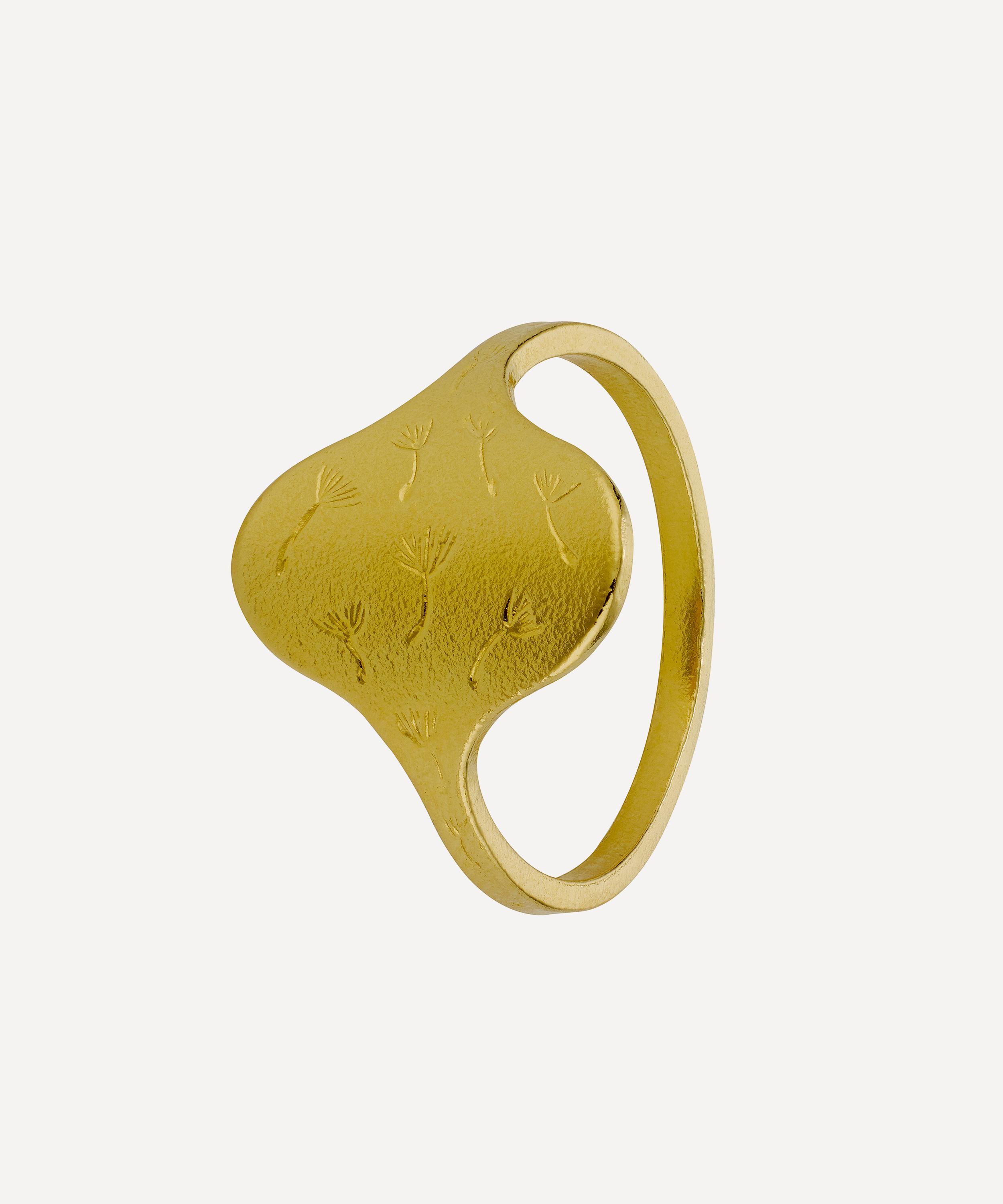 Alex Monroe - 22ct Gold-Plated Oval Make a Wish Ring image number 0