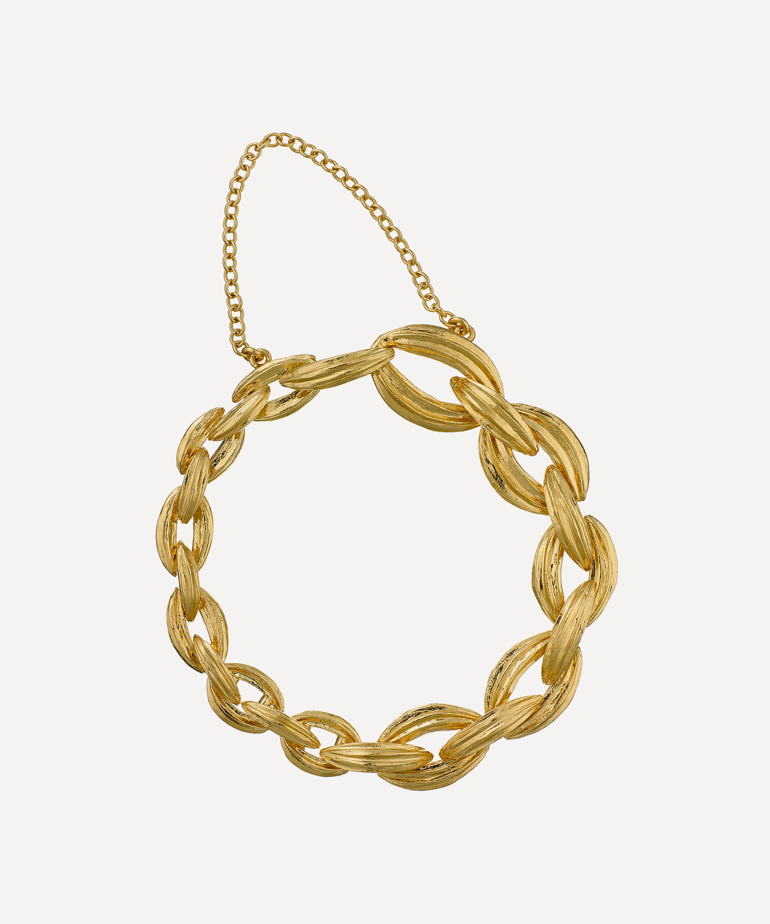 Alex Monroe - 22ct Gold-Plated Linked Kissing Seed Bracelet 16.5 cm image number 0