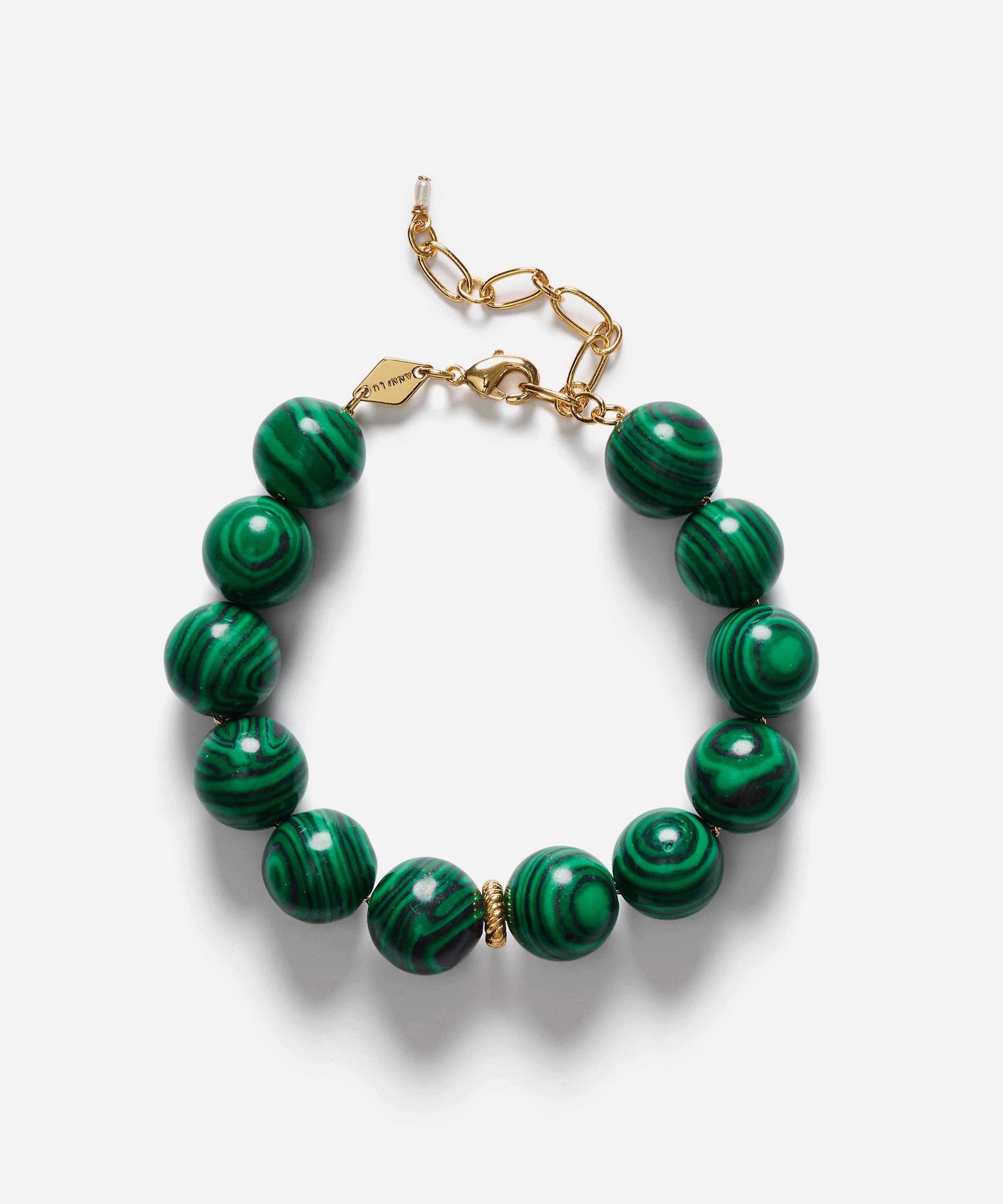 ANNI LU - 18ct Gold-Plated Malachite Dreams Bracelet image number 0