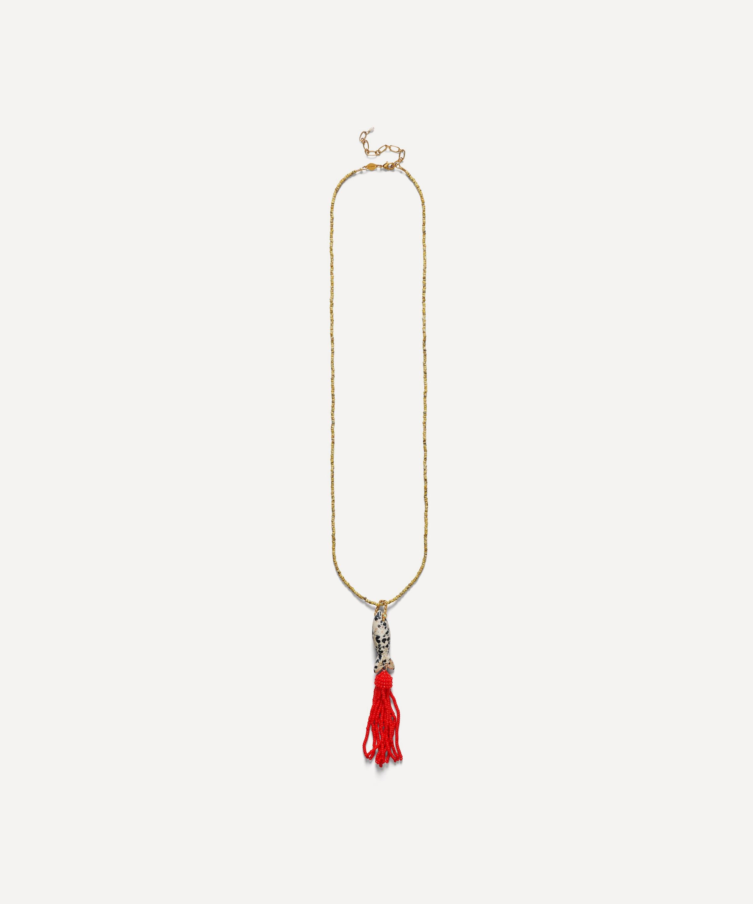 ANNI LU - 18ct Gold-Plated Tassel Fishy Necklace image number 0