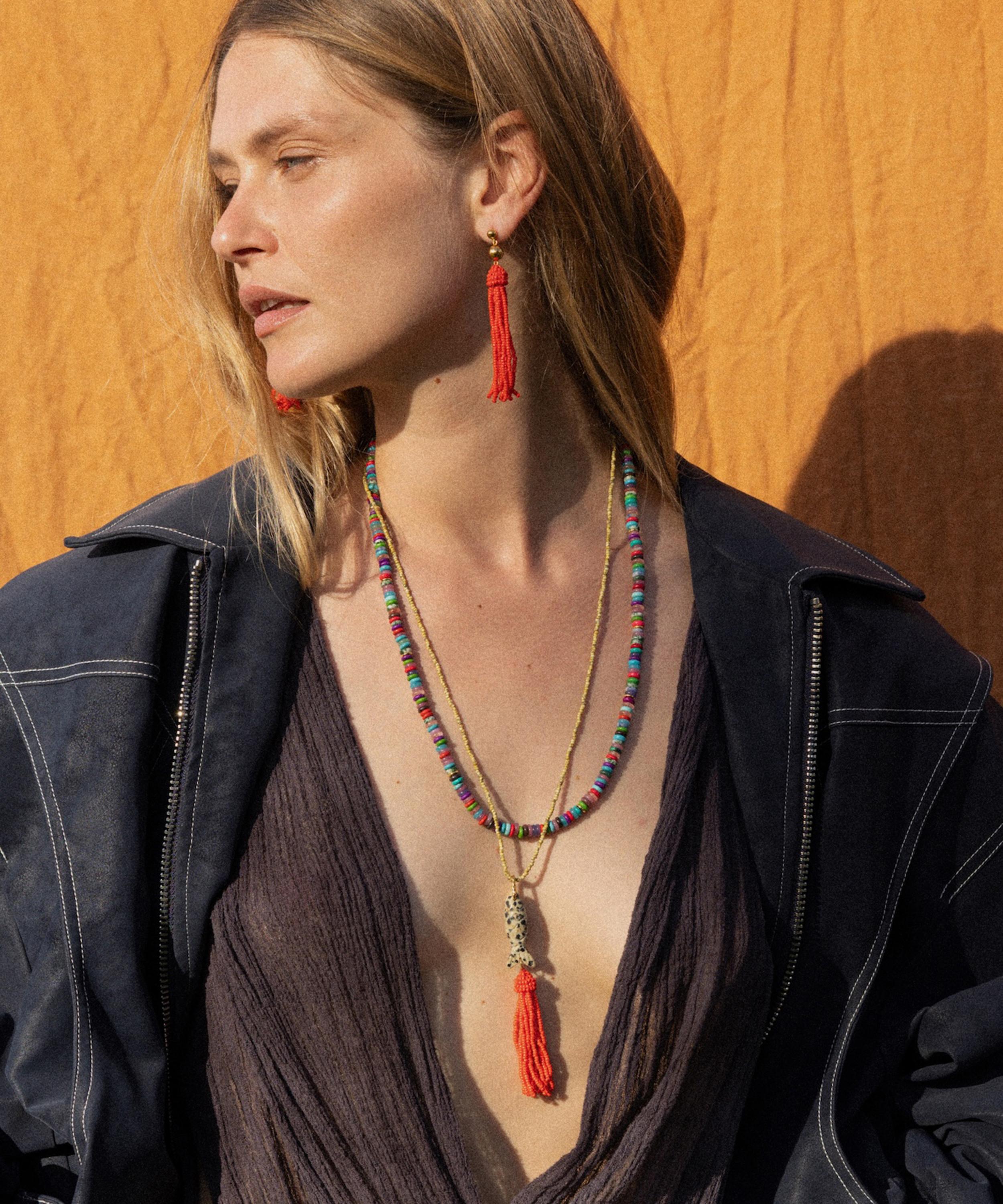 ANNI LU - 18ct Gold-Plated Tassel Fishy Necklace image number 1