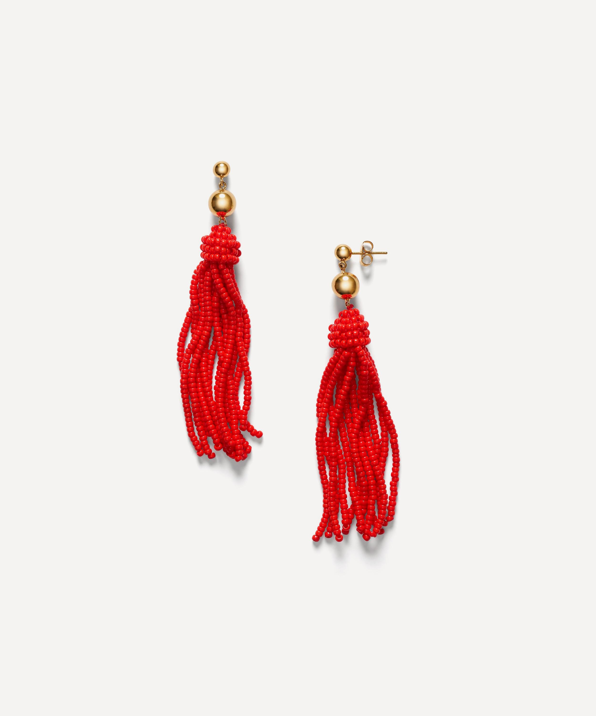 ANNI LU - 18ct Gold-Plated Tassel Fever Drop Earrings image number 0