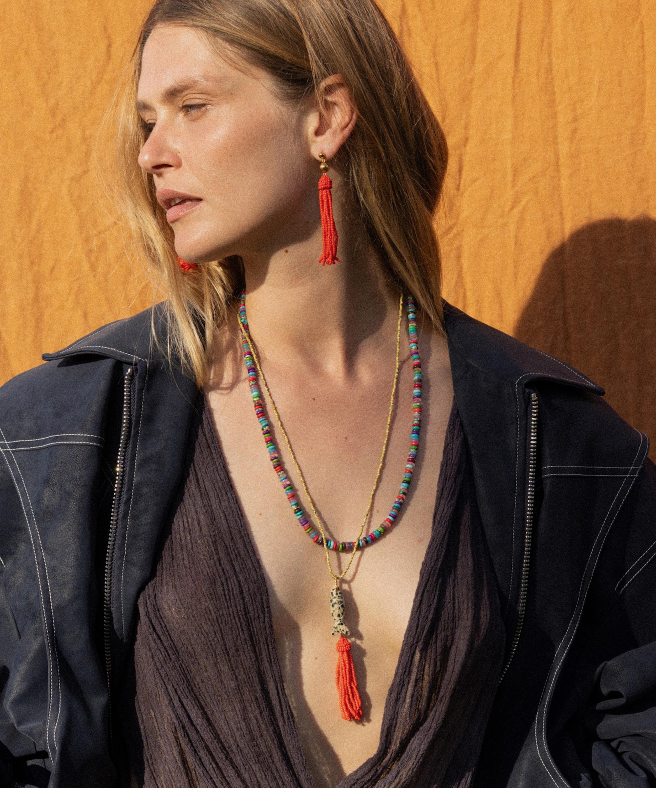 ANNI LU - 18ct Gold-Plated Tassel Fever Drop Earrings image number 2