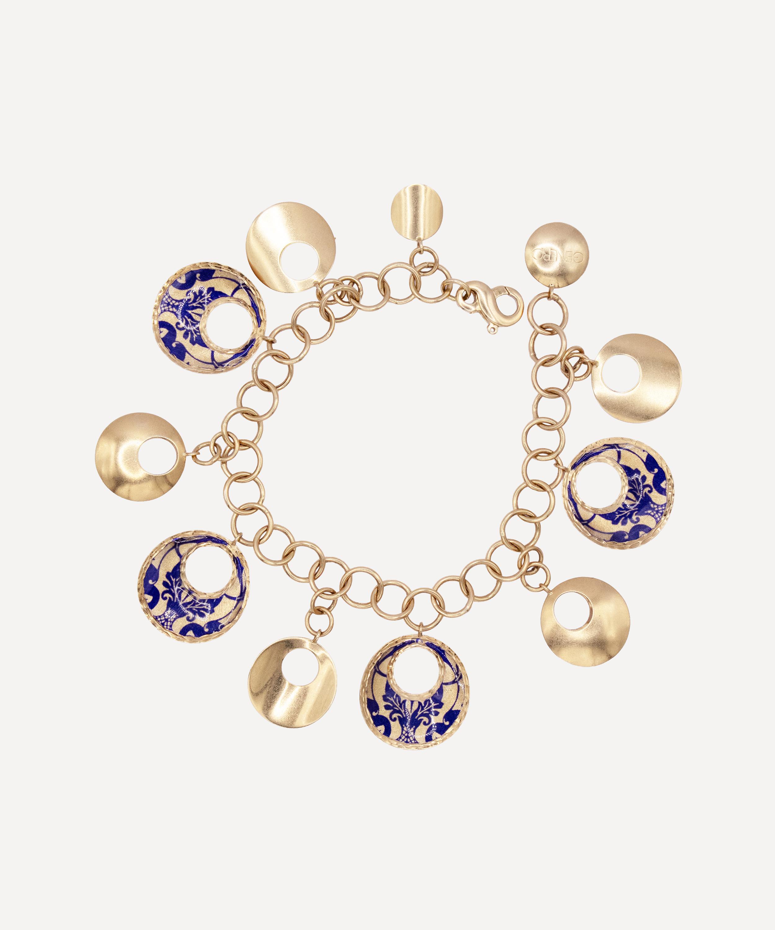 Kojis - 18ct Gold Vintage Enamel Charm Bracelet
