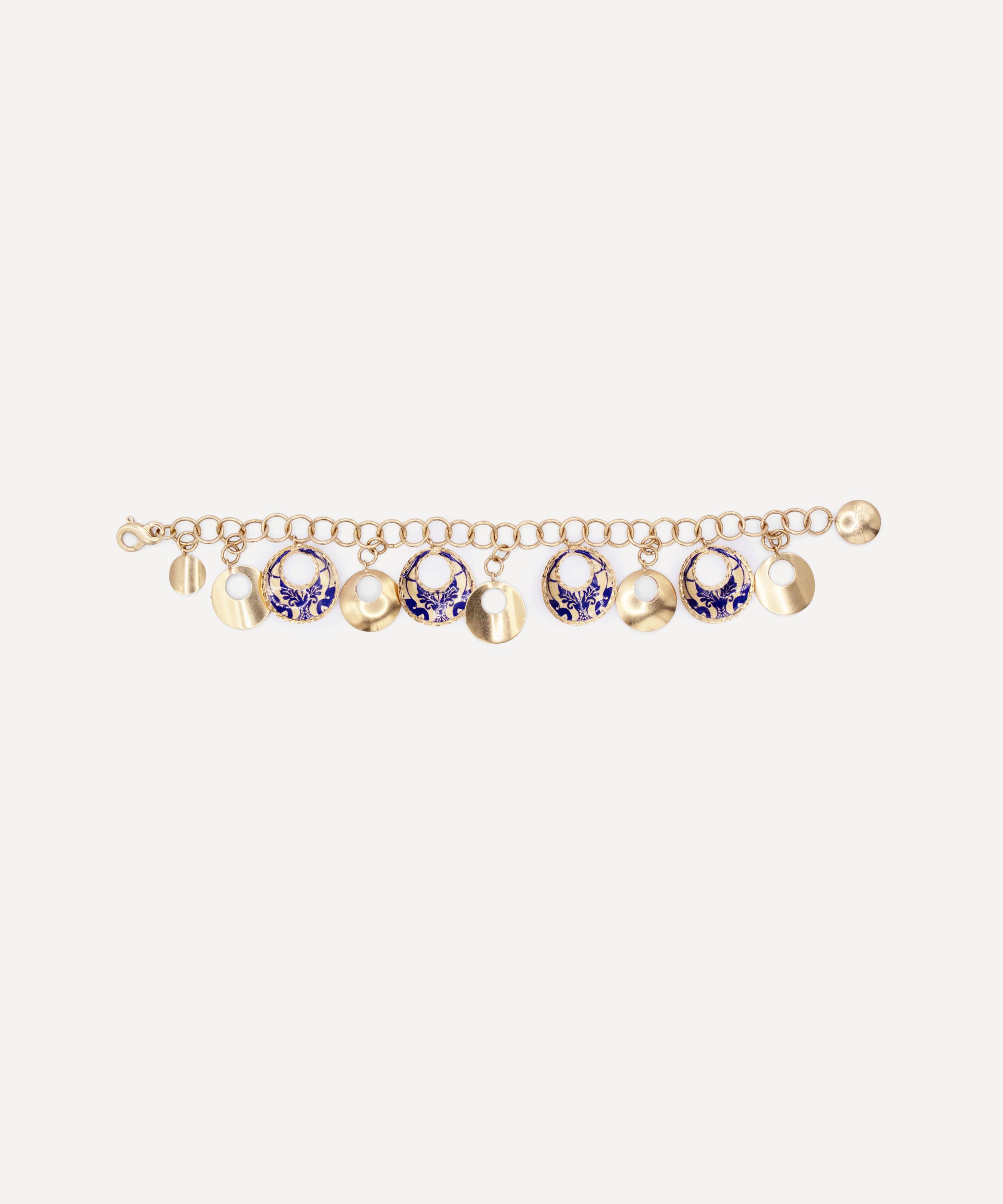 Kojis - 18ct Gold Vintage Enamel Charm Bracelet image number 1