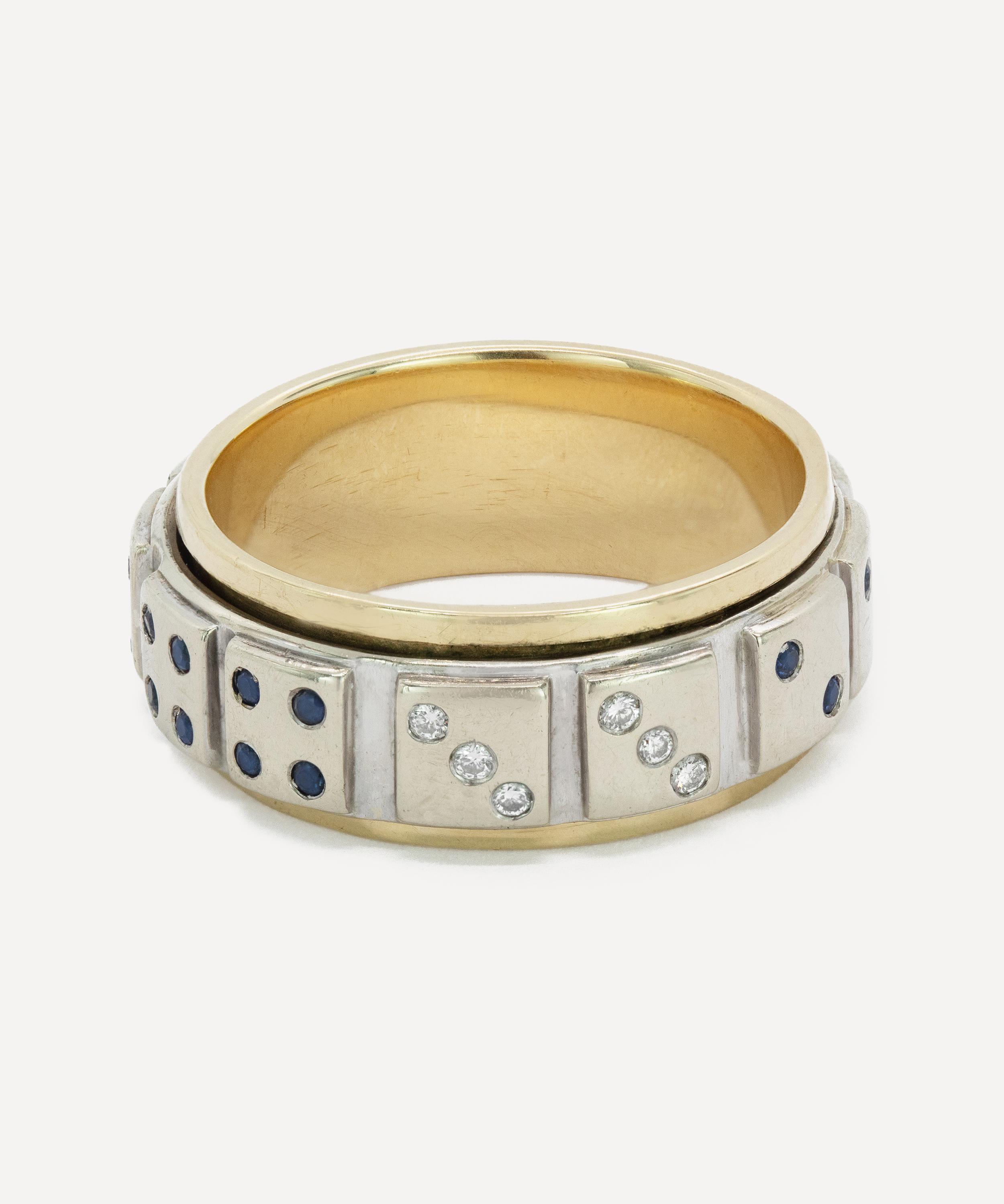 Kojis - 14ct Gold Vintage Spinning Dice Ring image number 0