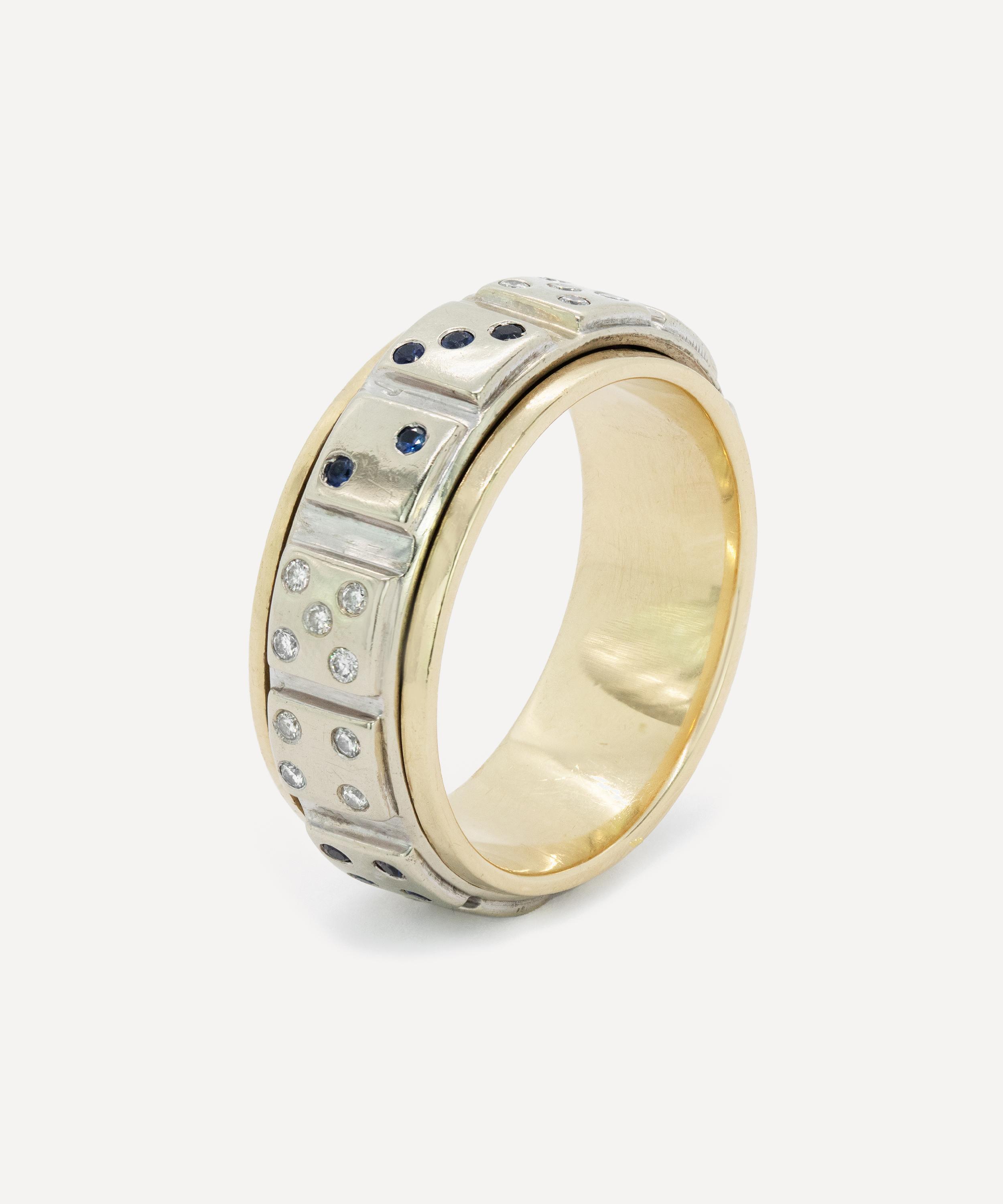 Kojis - 14ct Gold Vintage Spinning Dice Ring image number 1