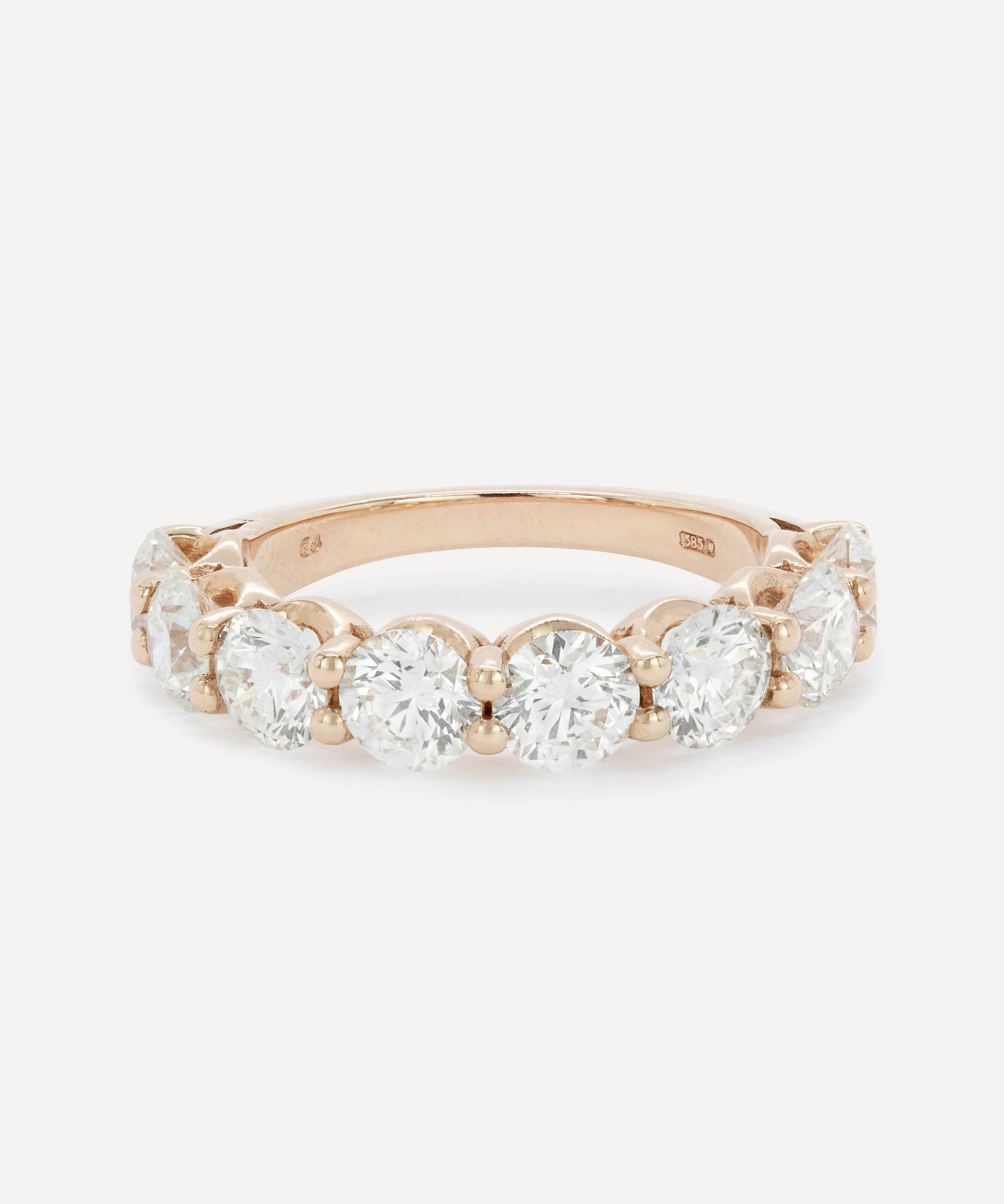 Kojis - 14ct Rose Gold Diamond Band Ring image number 0