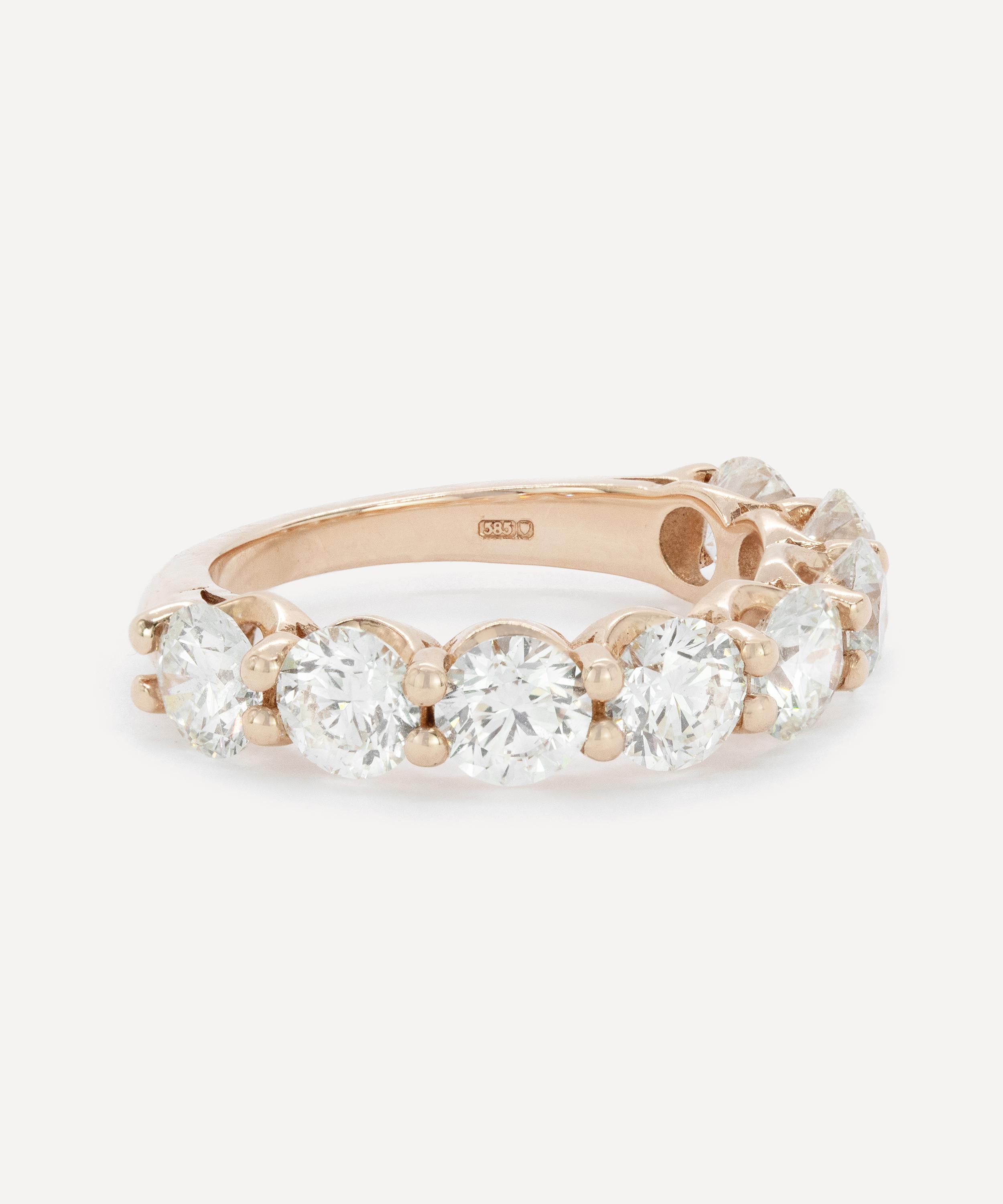 Kojis - 14ct Rose Gold Diamond Band Ring image number 1