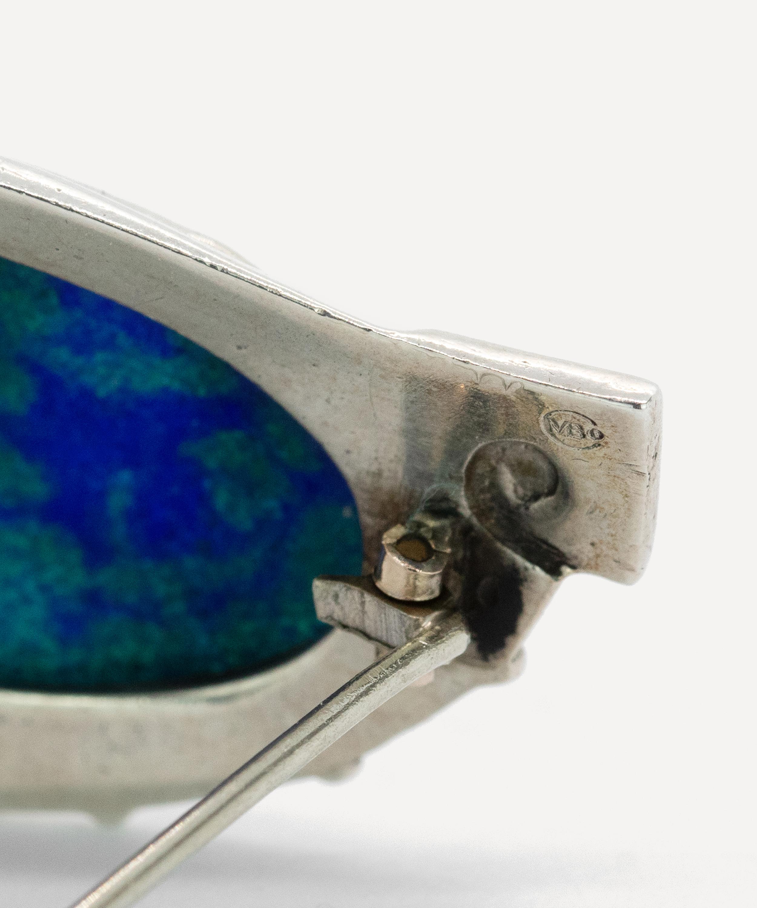 Kojis - Silver Antique Enamel Landscape Brooch image number 3