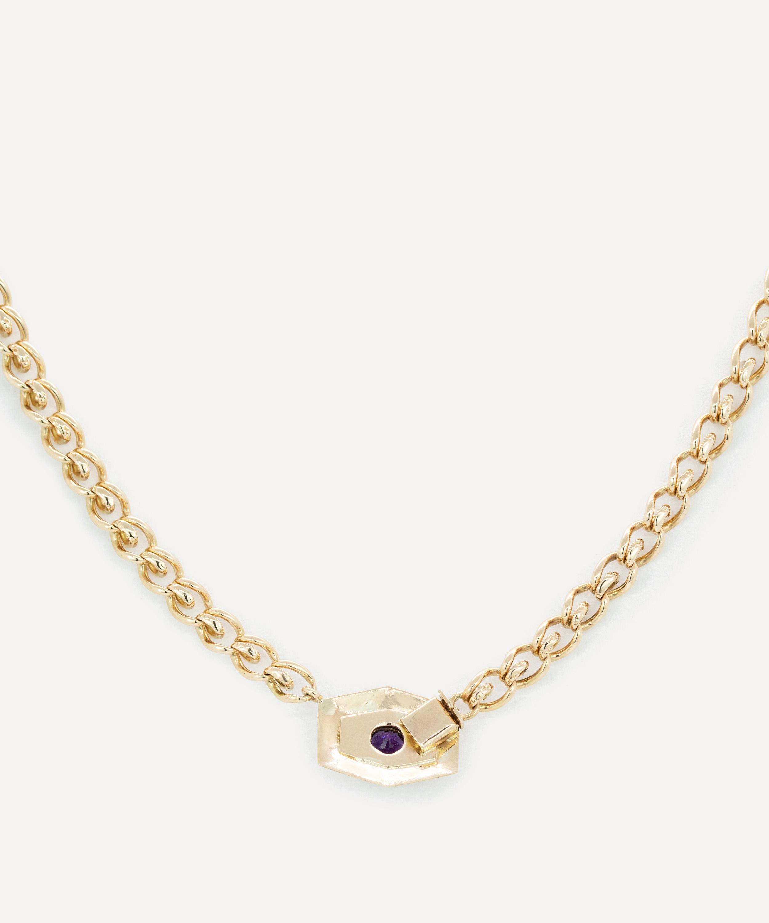 Kojis - 14ct Gold Antique Amethyst Chain Necklace image number 2