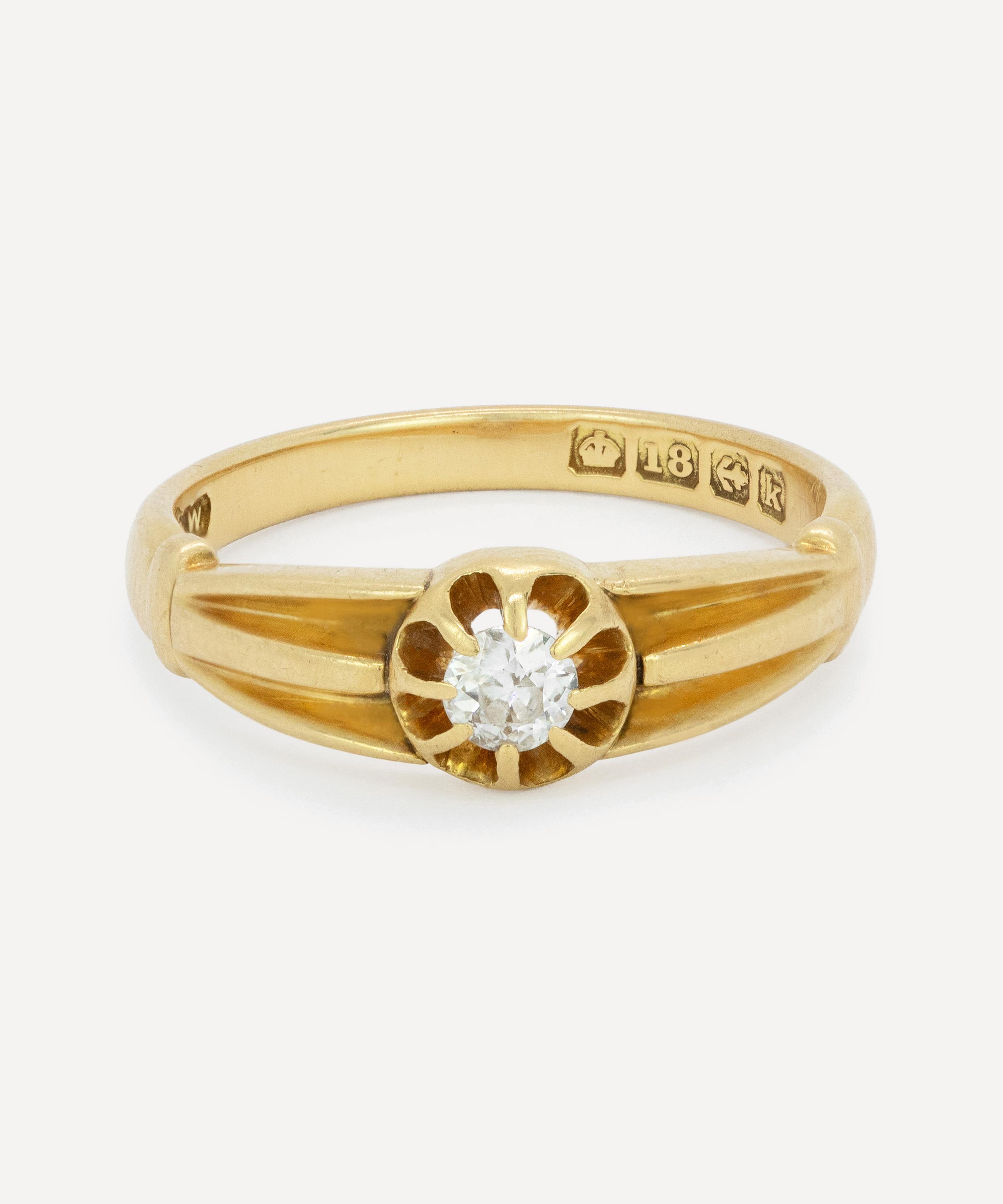 Kojis - 18ct Gold Antique Diamond Belcher Ring image number 0