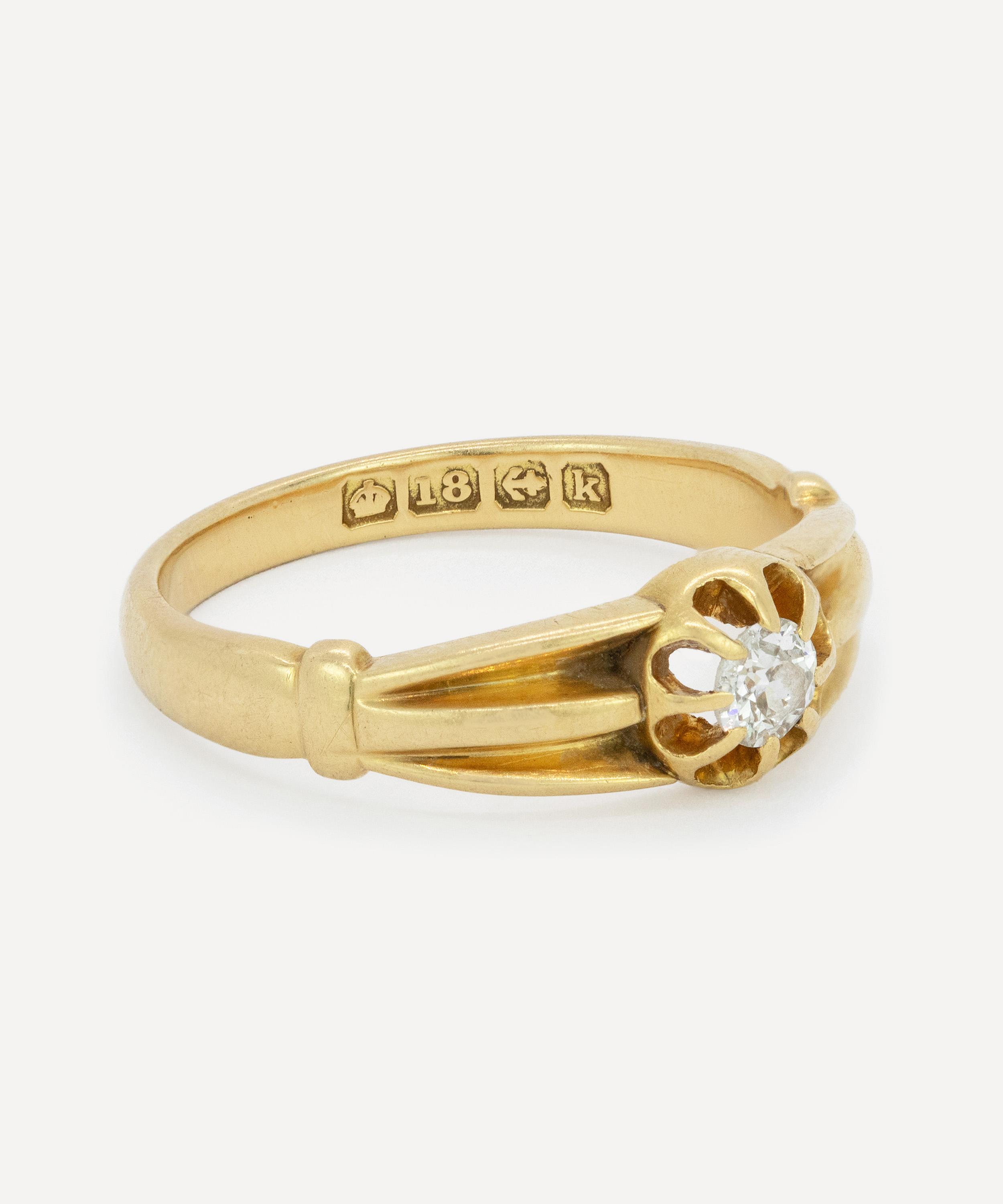 Kojis - 18ct Gold Antique Diamond Belcher Ring image number 1