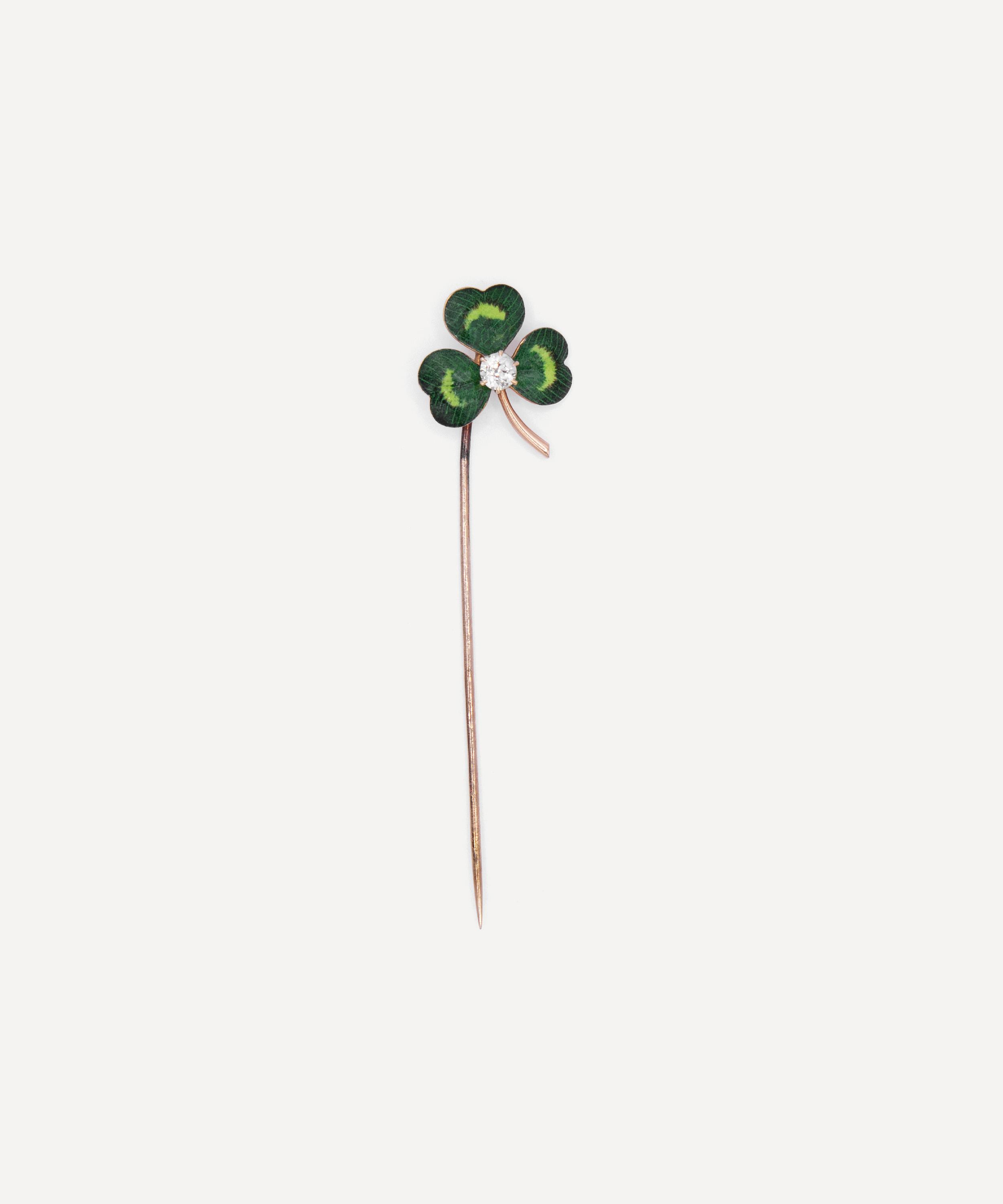 Kojis - 10ct Gold Victorian Clover Pin image number 0
